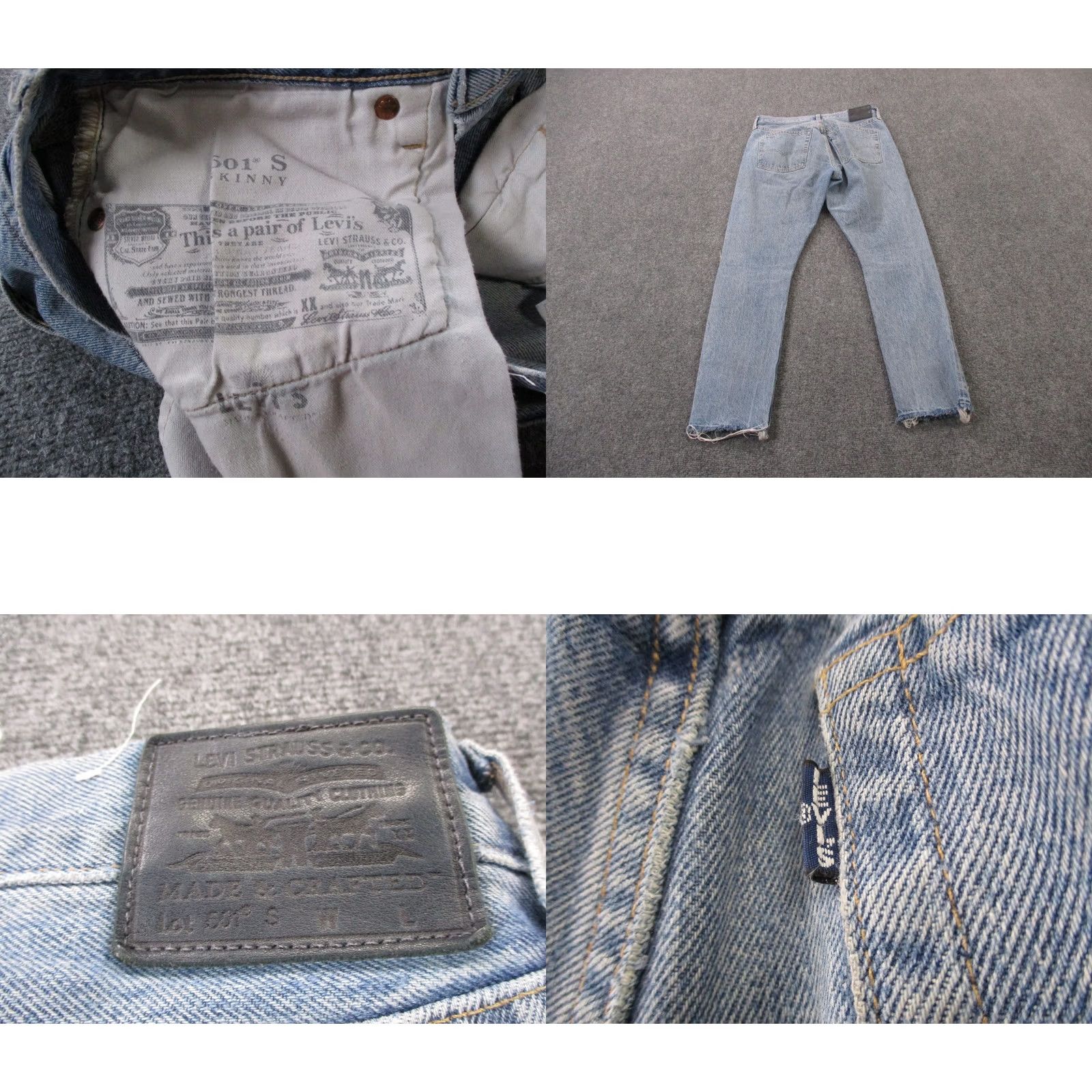 Levi's Levi's 501 Jeans Womens 27 Skinny Regular Blue Denim High Rise Distressed Color: Blue 501 Series Womens Jeans Size 30" / US 8 / IT 44 - 9 Thumbnail