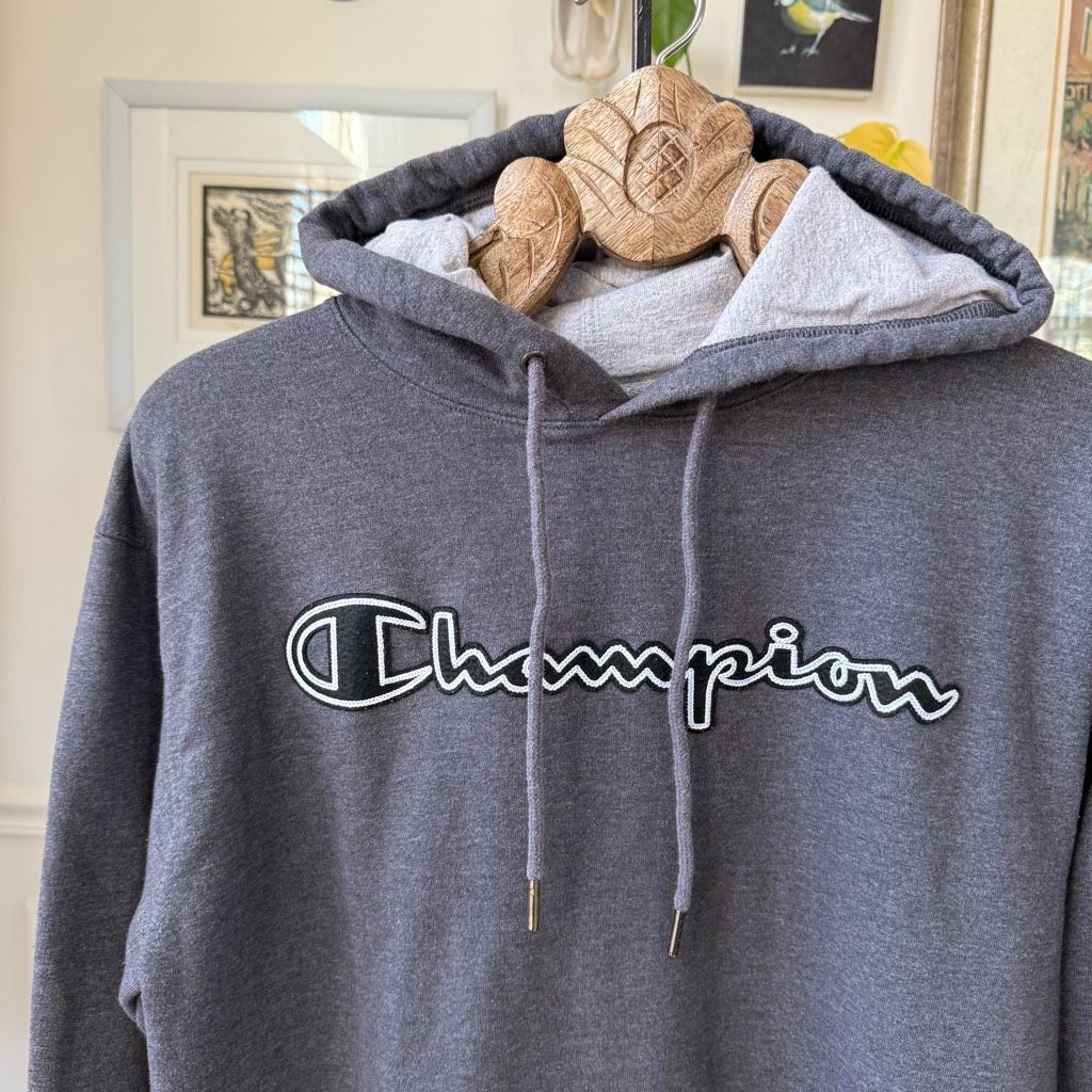 Champion Champion Charcoal Grey Appliqué Embroidered Hoodie M Size US M / EU 48-50 / 2 - 1 Thumbnail
