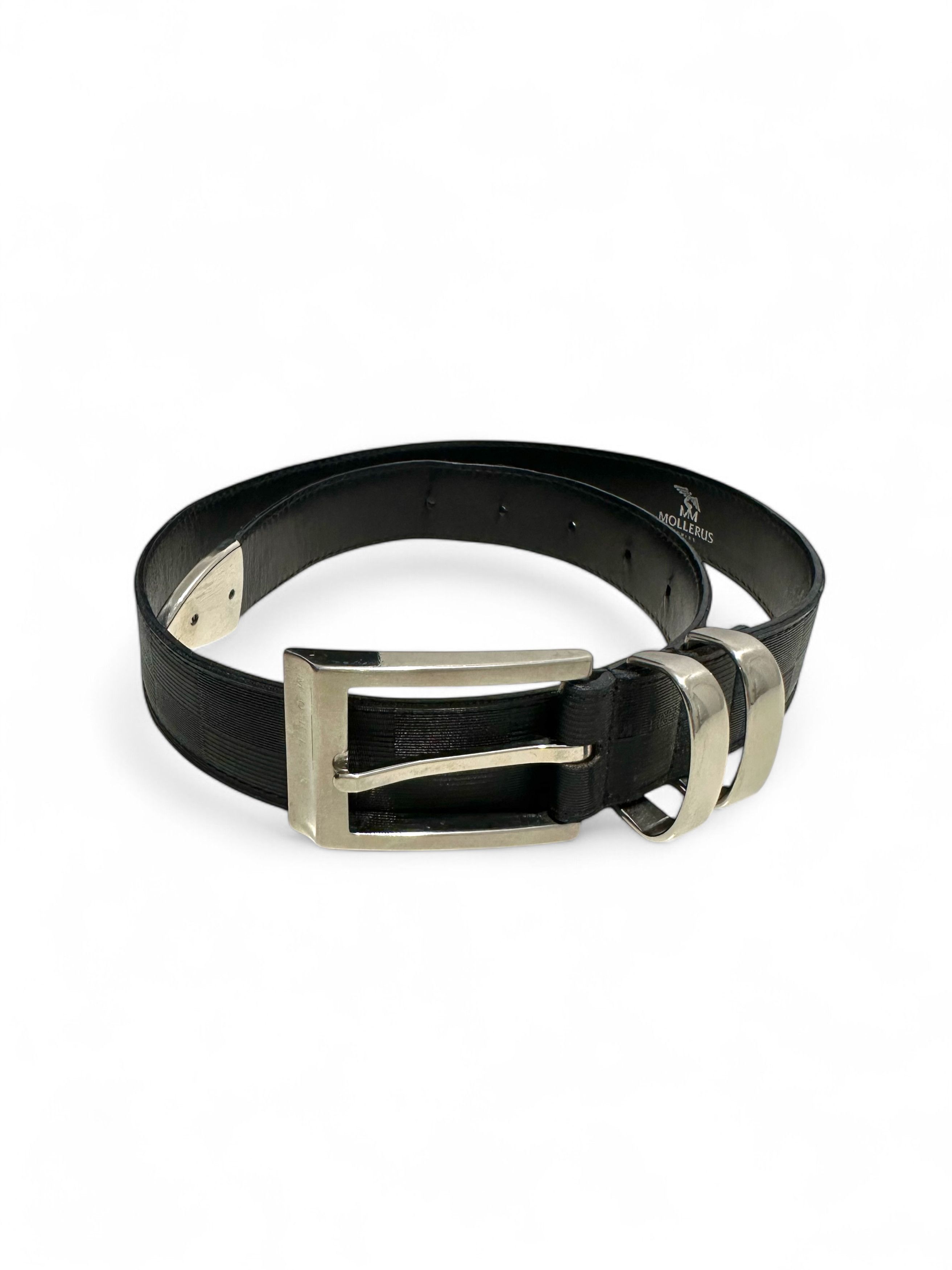 Maison Mollerus × Vintage Vintage Maison Mollerus Leather Black Belt S-M Size ONE SIZE - 2 Thumbnail