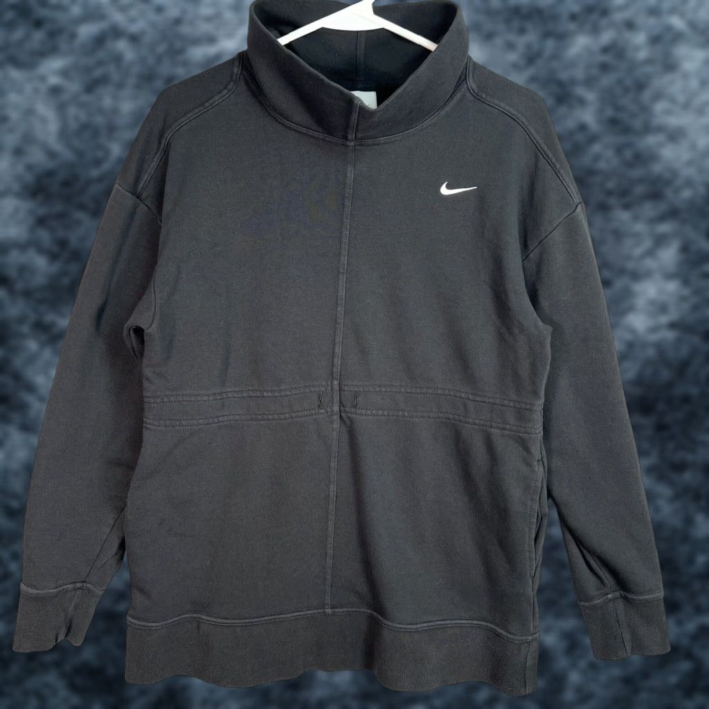 Nike VINTAGE Nike Dri-Fit Swoosh Long Sweater Womens Small Black Sweatshirt Size S / US 4 / IT 40 - 1 Thumbnail