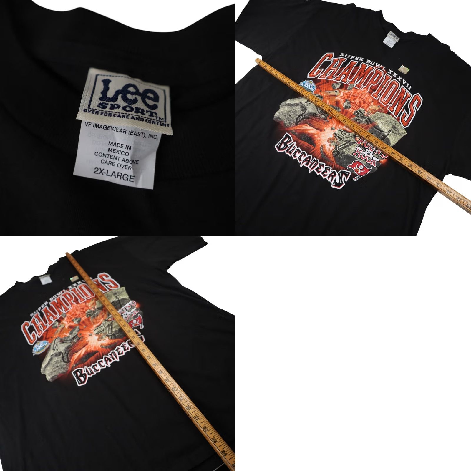 NFL VINTAGE NFL Buccaneers Super Bowl XXXVII Champions Graphic T Shirt Men 2XL Black Shirts Mens Size US XXL / EU 58 / 5 - 8 Thumbnail