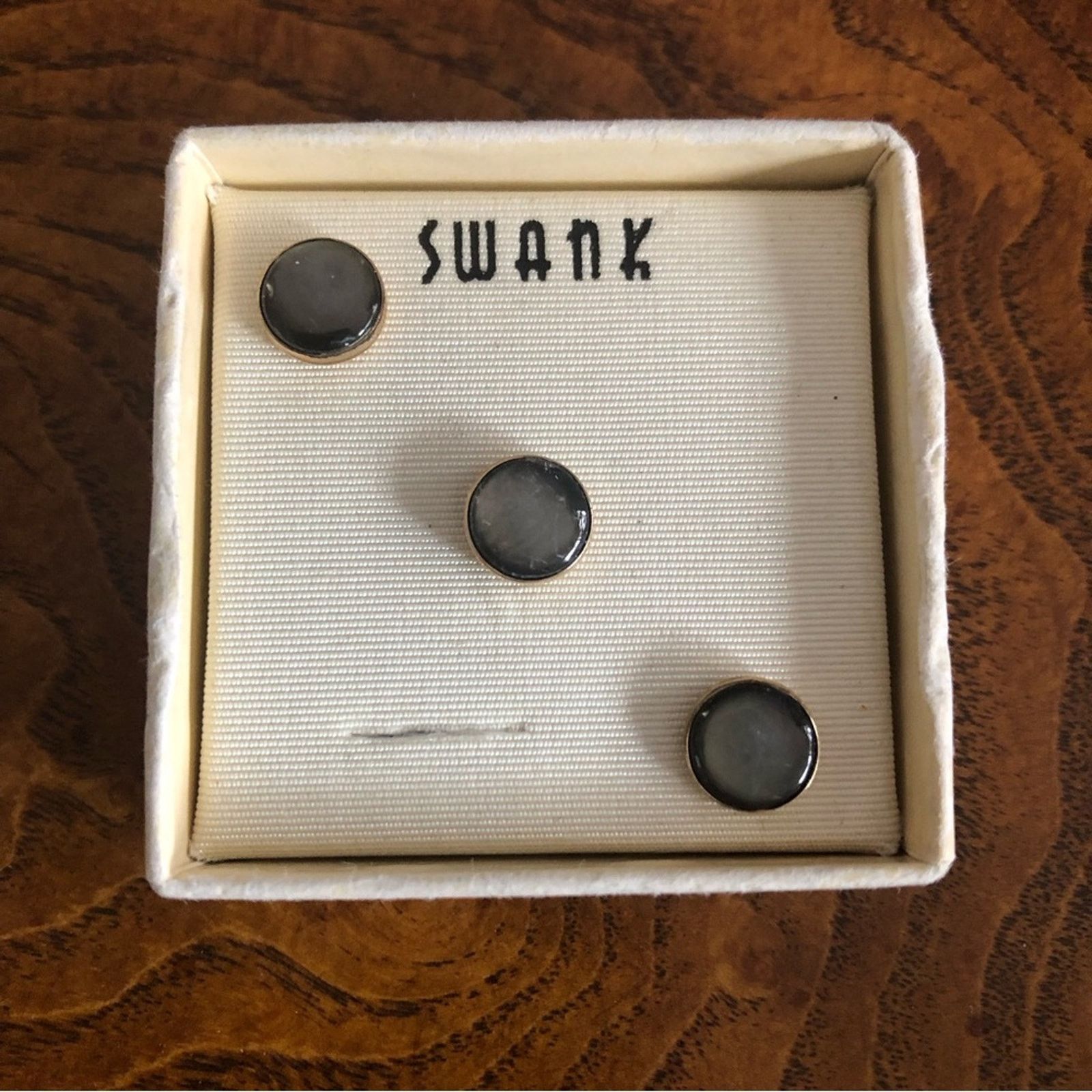 Other Vintage men’s Swank grey with gold setting shirt studs NIB Size ONE SIZE - 1 Thumbnail