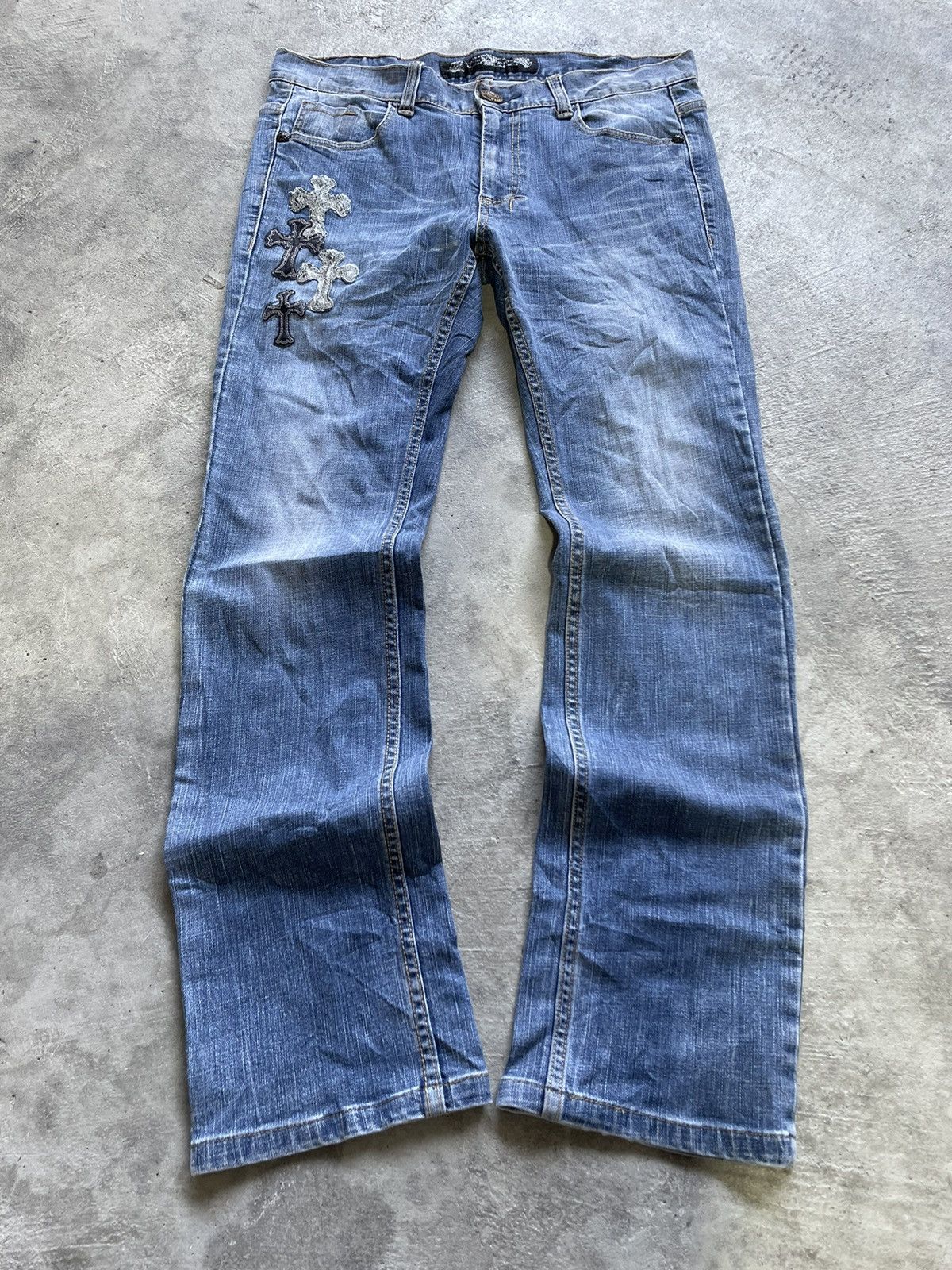 If Six Was Nine × Le Grande Bleu (L.G.B.) Red Pepper ChromeHearts Motive Denim Size US 34 / EU 50 - 1 Thumbnail
