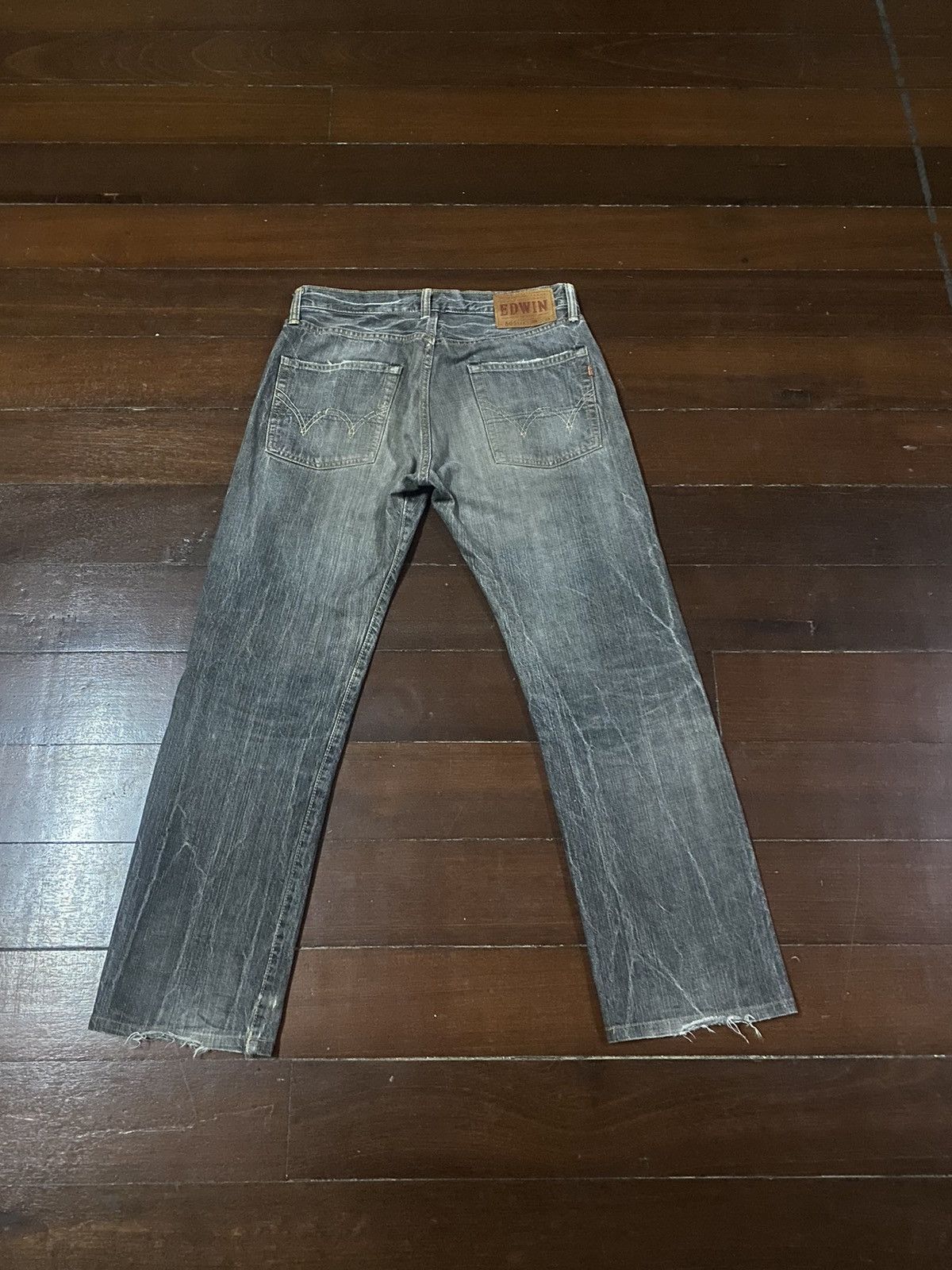 Edwin Vintage Edwin 505 BXX Selvedge FLARE JEANS THUNDER Size US 33 - 12 Thumbnail