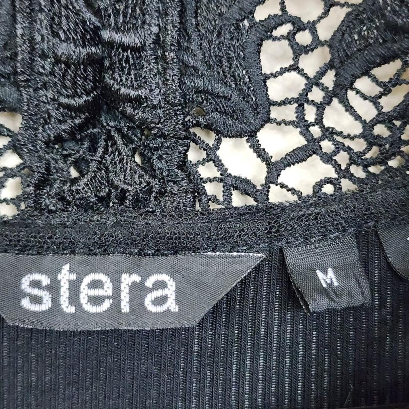 Sterling Silver Stera Medium Black Lace Gothic Tank Top Blouse Size M / US 6-8 / IT 42-44 - 2 Thumbnail
