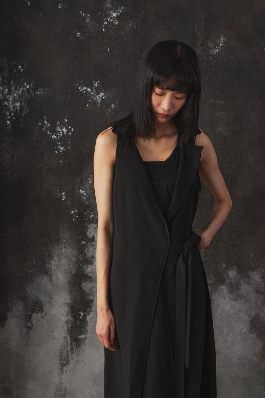 La Haine Inside Us La Haine Inside Us Cutout Leather-Paneled Long Vest Dress Size M / US 6-8 / IT 42-44 - 4 Thumbnail