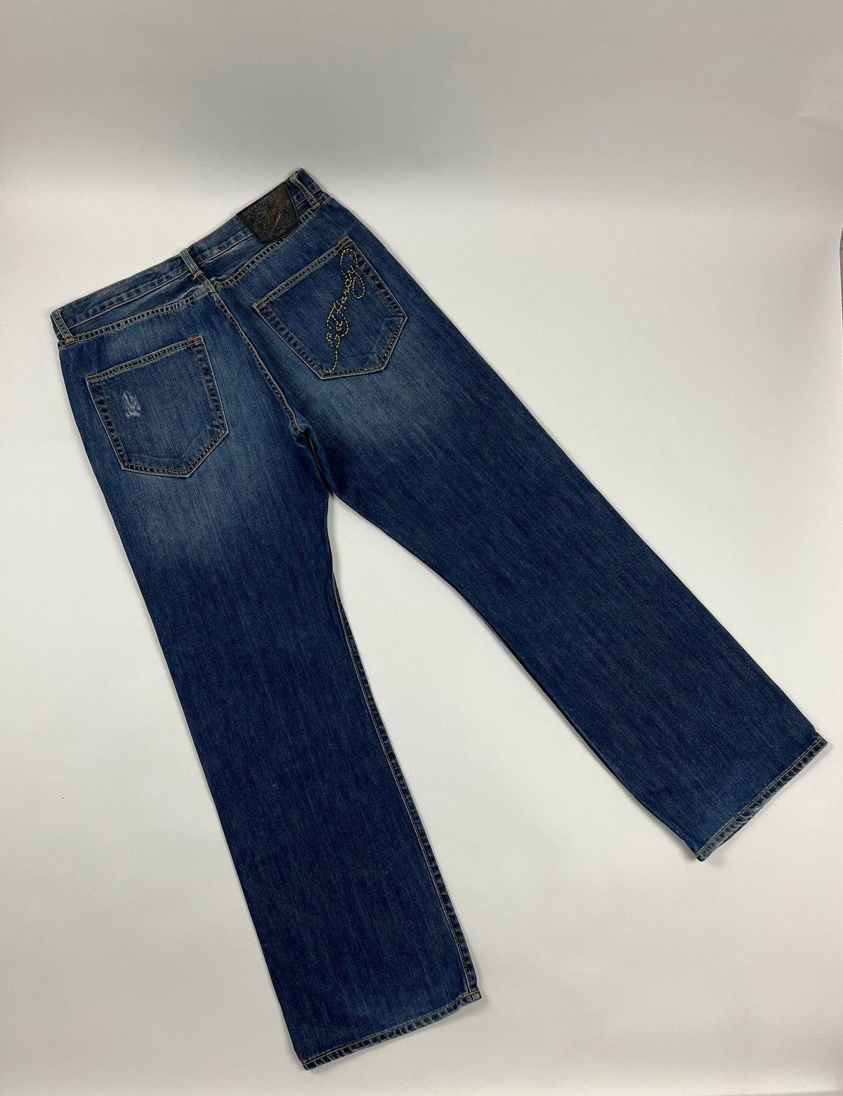 Ed Hardy Ed Hardy Distressed Embroidered Pocket Y2K Denim Size US 36 / EU 52 - 7 Thumbnail