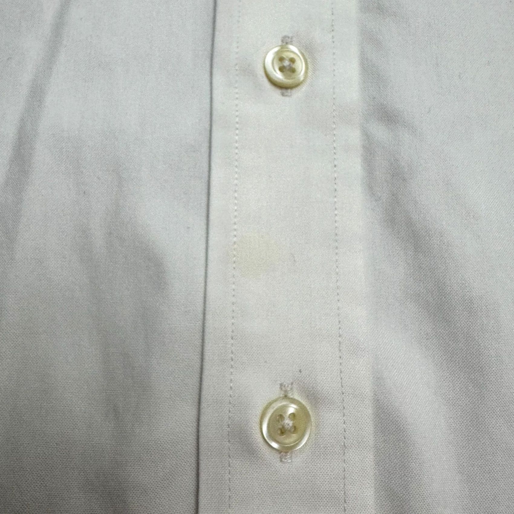 Vintage Paul Fredrick Dress Shirt Mens 17.5 33 White Cotton Non-Iron Pinpoint Two-Ply Classic Size 48R - 4 Thumbnail