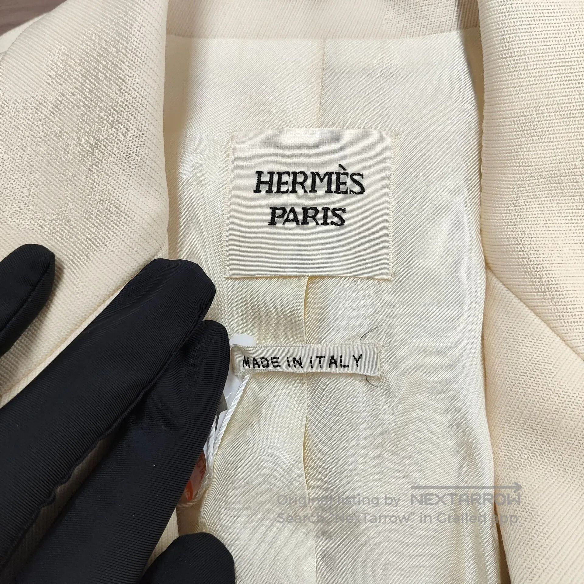 Hermes Hermes Off-white Lapel Long-sleeve Wool Long Coat Size 36| Size XS / US 0-2 / IT 36-38 - 3 Thumbnail