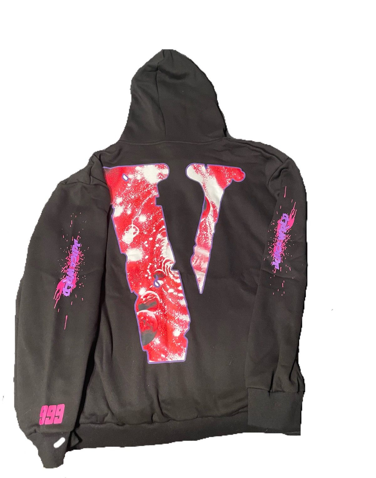 image of 999 Club x Vlone Nib Juice Wrld X Vlone Galaxy Hoodie in Black, Men's (Size 2XL)