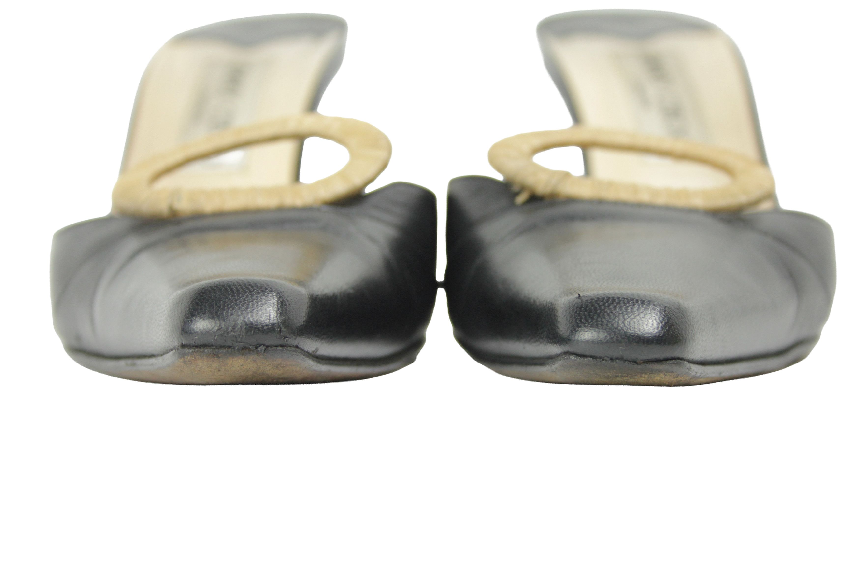 Jimmy Choo 00S Y2K Peep-Toe Heeled Mules Vintage Size US 8 / IT 38 - 4 Thumbnail