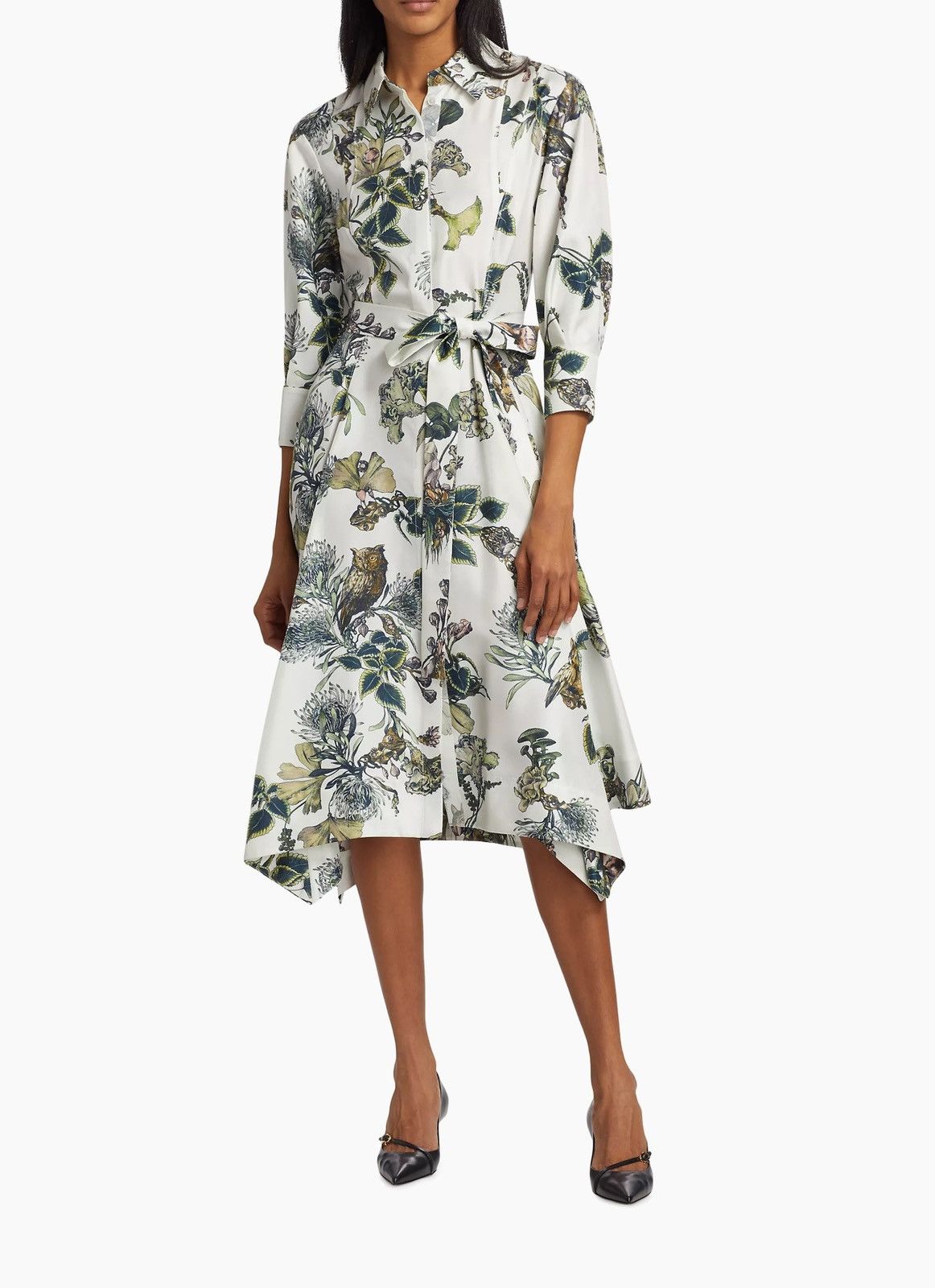 Jason Wu Jason Wu Collection Forest Silk Belted Shirtdress size 2 Size XS / US 0-2 / IT 36-38 - 4 Thumbnail