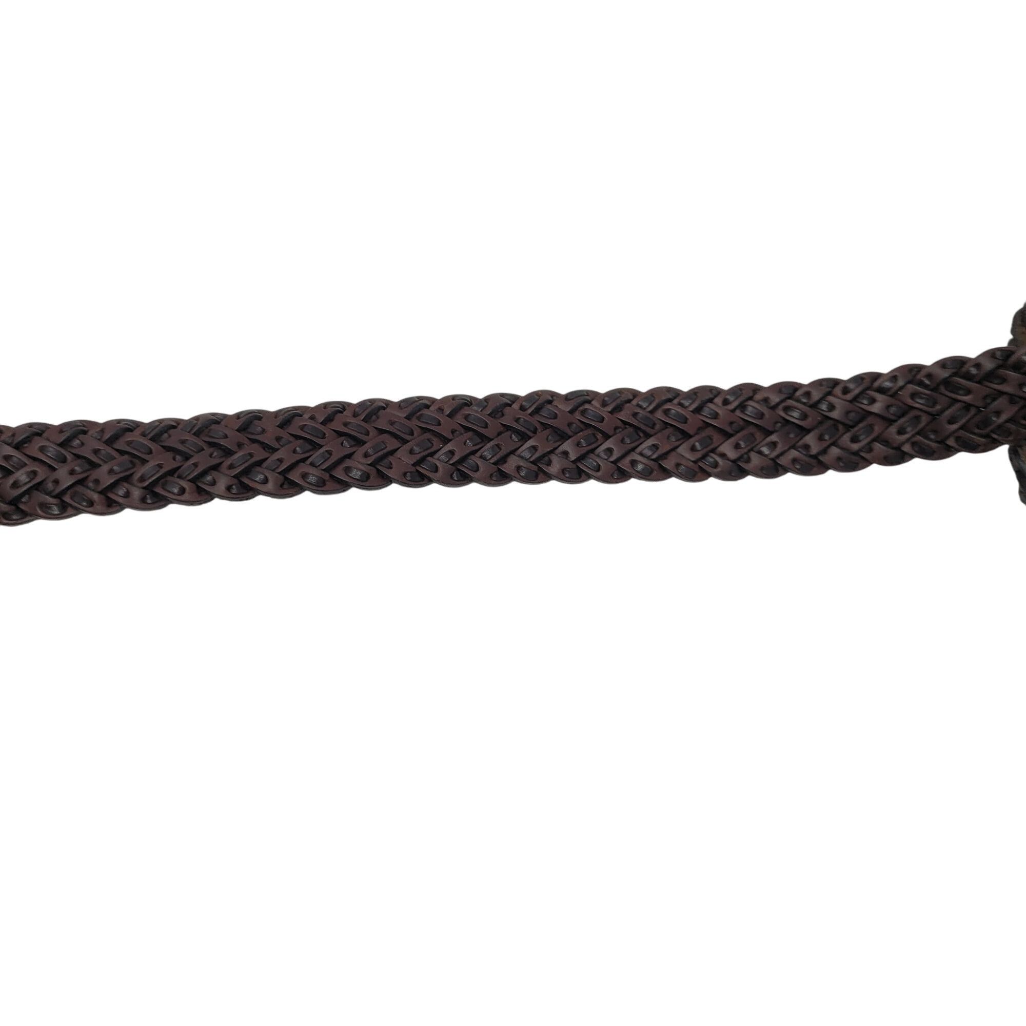 Brighton Vtg Brighton Mens Braided Leather Belt 36 Brown Silver Buckl Size 36 - 11 Thumbnail