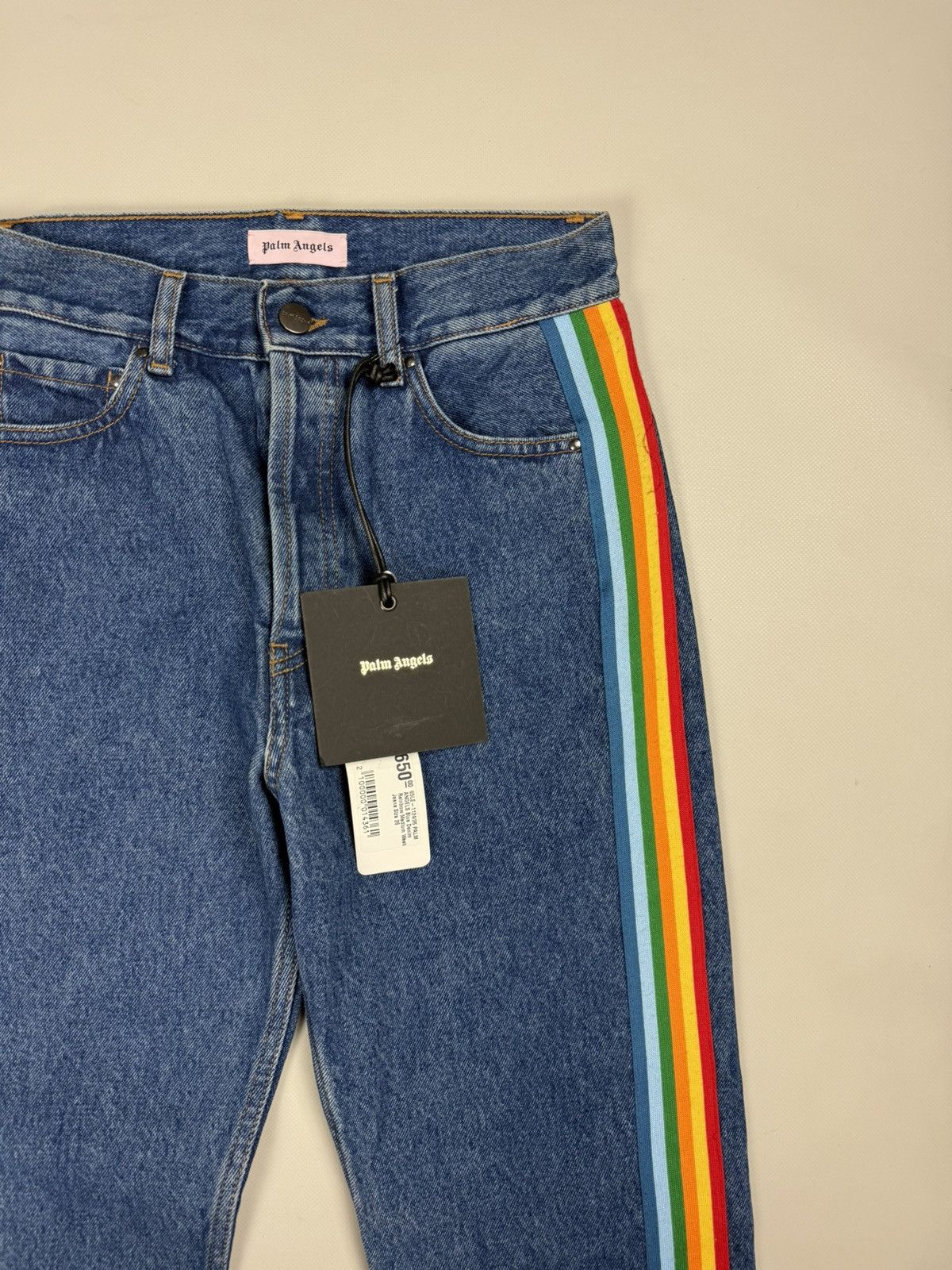 Palm Angels BNWT! Palm Angels Ladies Denim Rainbow Medium Wash Jeans Size 26" / US 2 / IT 38 - 7 Thumbnail