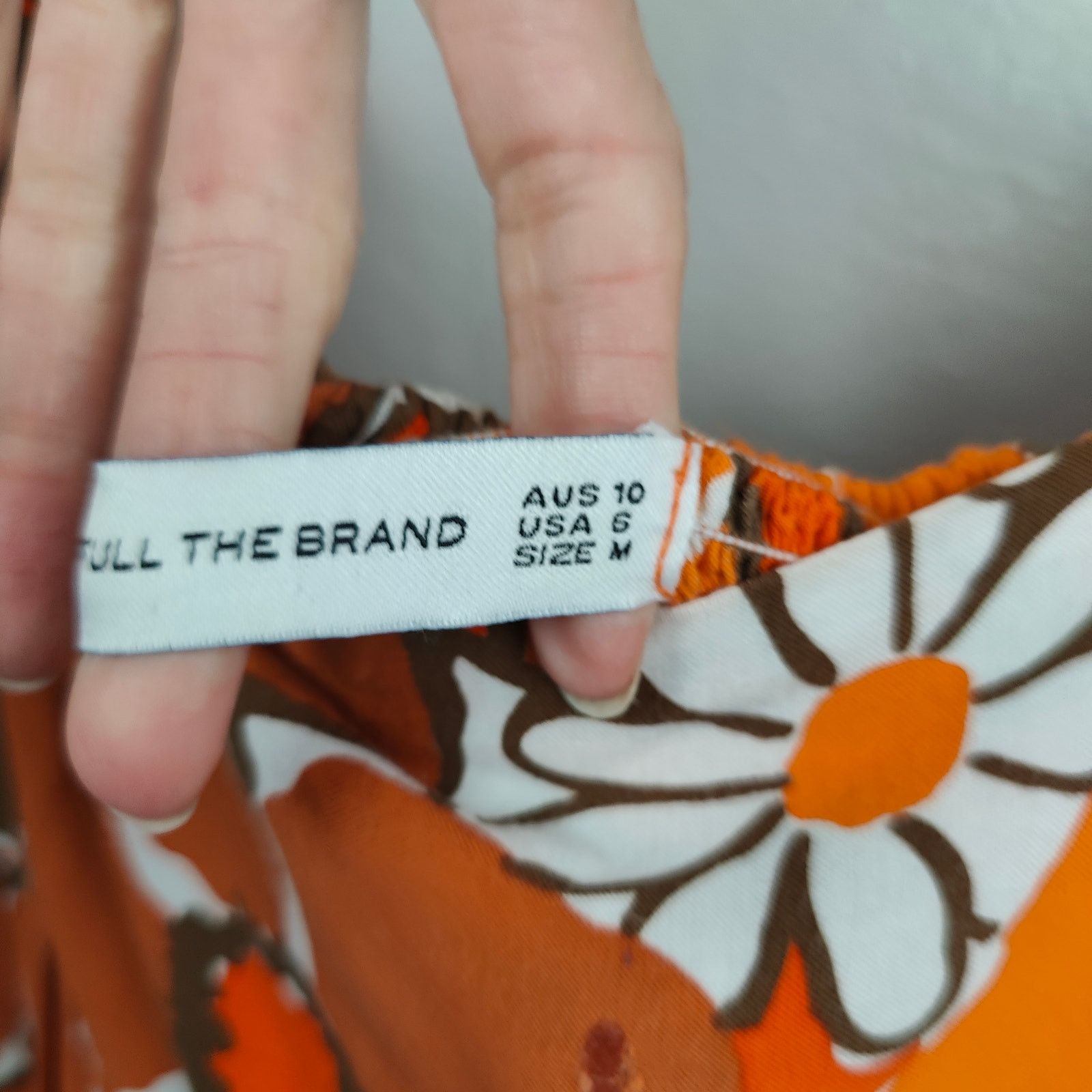 FAITHFULL Faithfull the Brand Kiowa Dress Womens US 6 Retro Orange Size M / US 6-8 / IT 42-44 - 4 Thumbnail