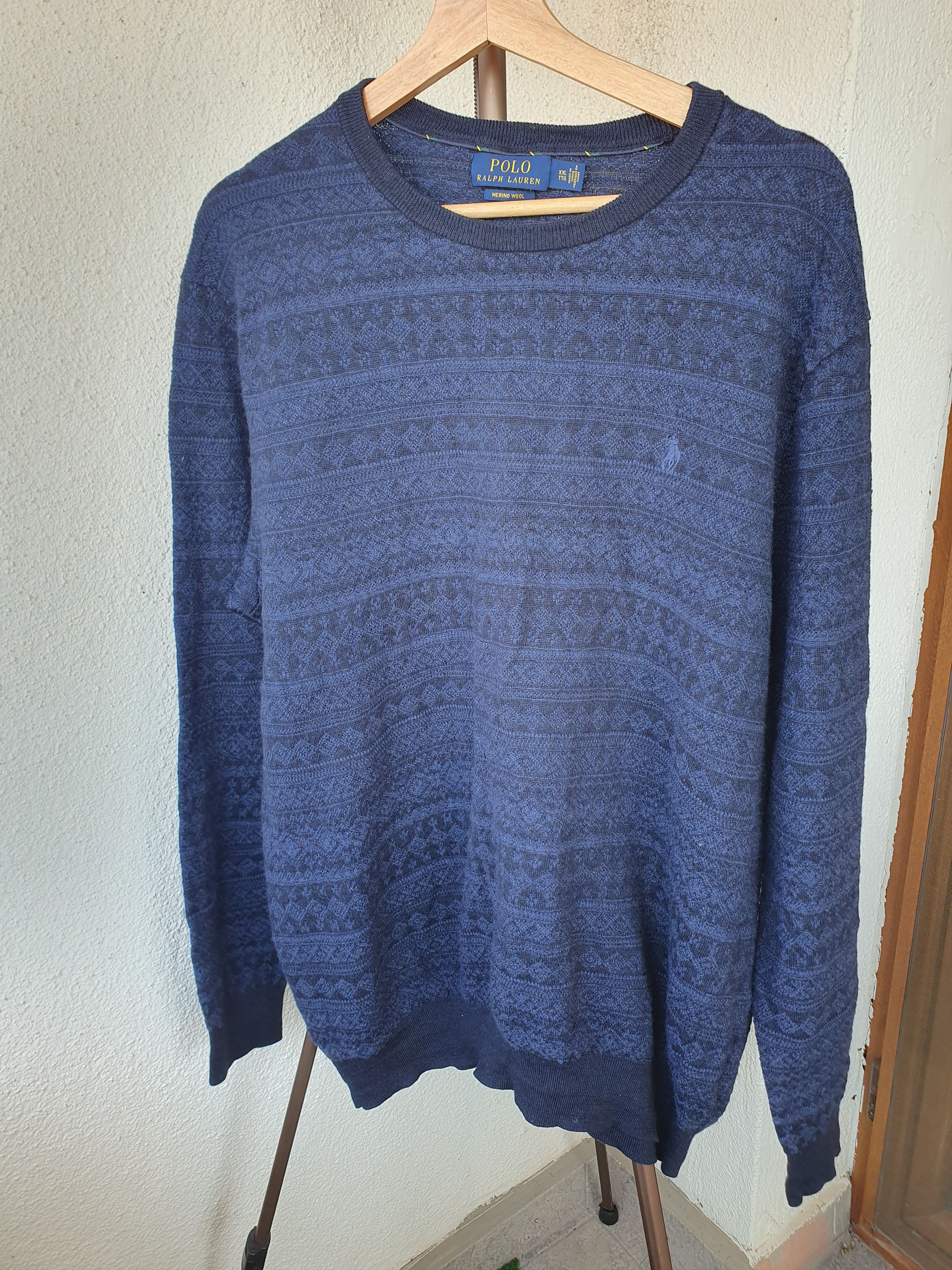 Polo Ralph Lauren Polo Ralph Lauren Fair Isle Blue Merino Wool Sweater XXL Size US XXL / EU 58 / 5 - 5 Thumbnail