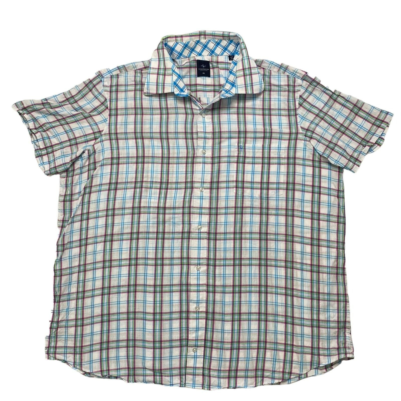 Tailorbyrd TAILORBYRD Multicolor Woven Cotton Plaid Button Up 2XL Size US XXL / EU 58 / 5 - 1 Thumbnail