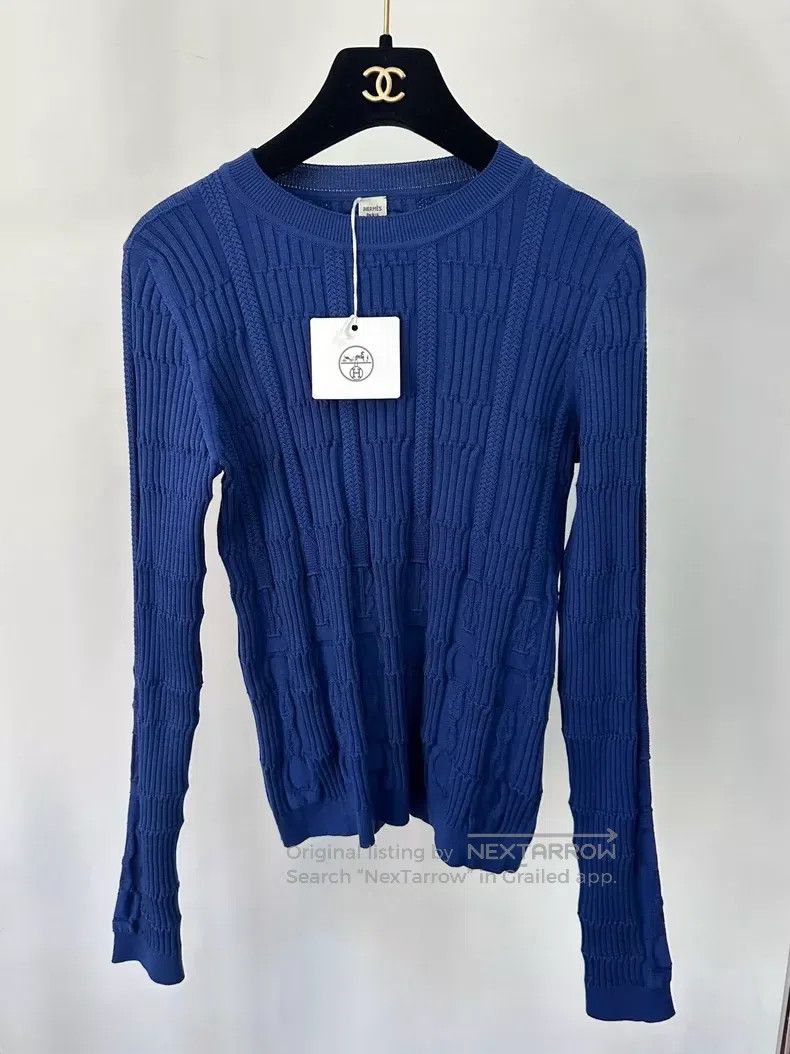 Hermes Hermes 25 Spring/Summer 'Training' series round neck blue Size XS / US 0-2 / IT 36-38 - 1 Thumbnail