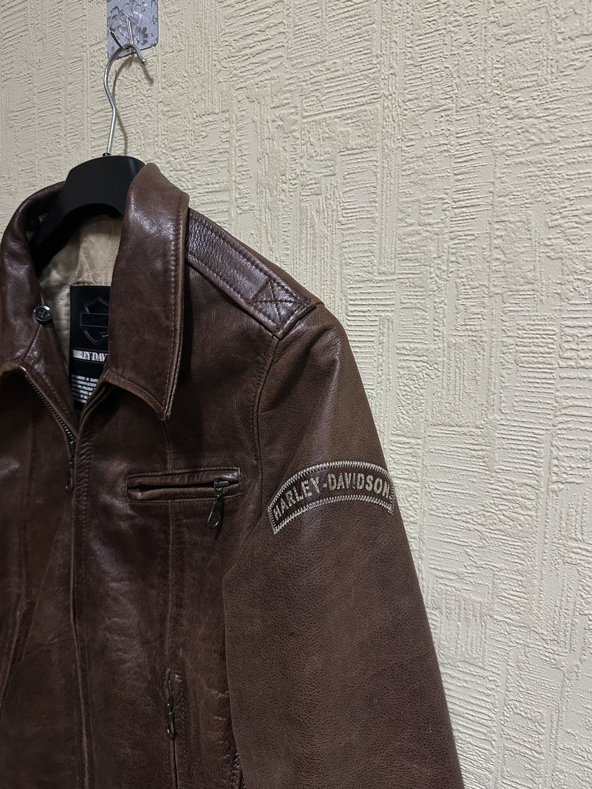 Harley Davidson Vintage Harley Davidson Heavy Leather Biker Jacket Brown L Size US L / EU 52-54 / 3 - 7 Thumbnail