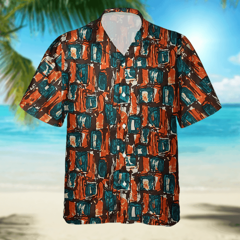 The Unbranded Brand Square-Print Shirt | Geometric Graphic Statementwear Size US L / EU 52-54 / 3 - 3 Thumbnail