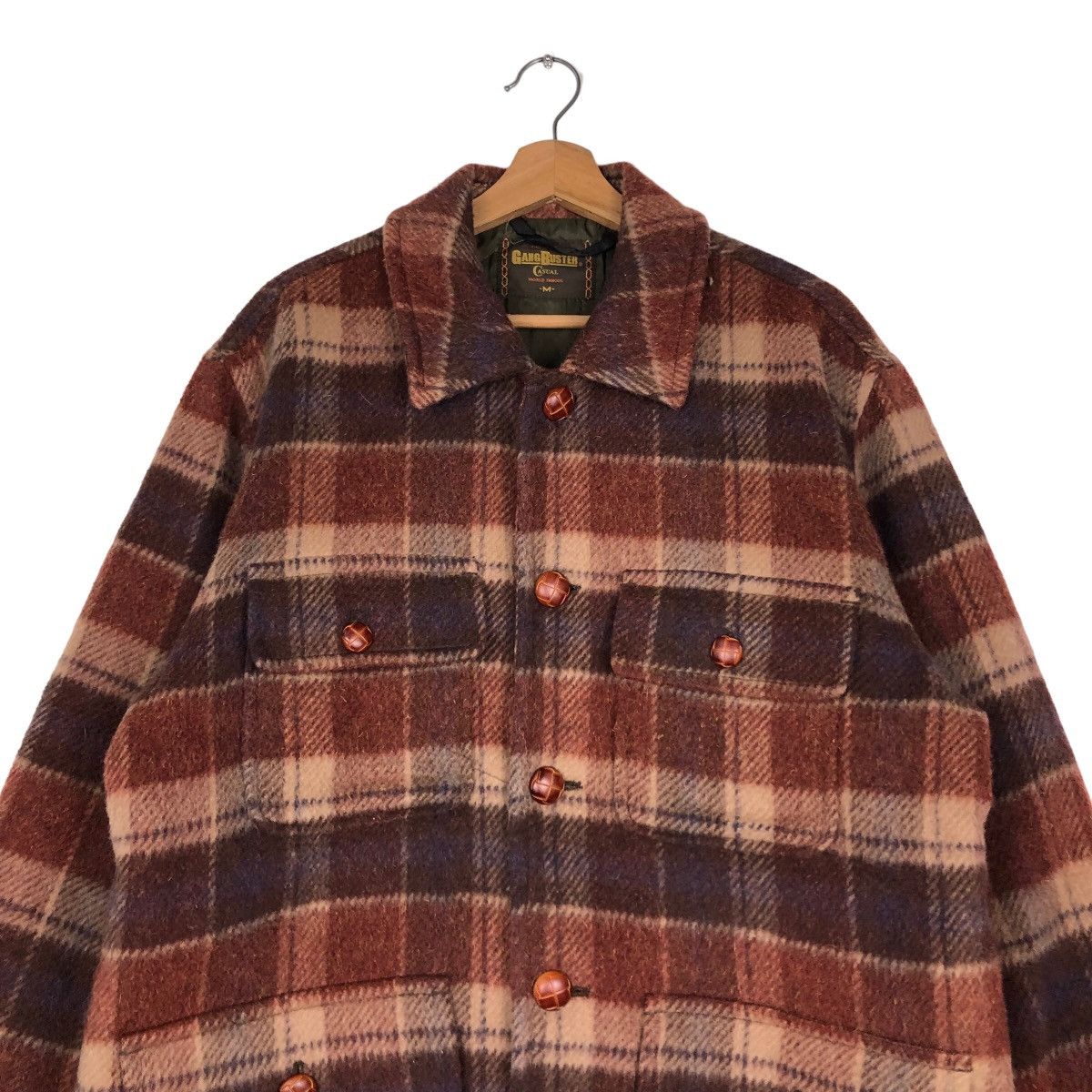 Issey Miyake 🔥Vtg Wool Shirt Jacket GangBuster Tartan Checked Design Size US M / EU 48-50 / 2 - 3 Thumbnail