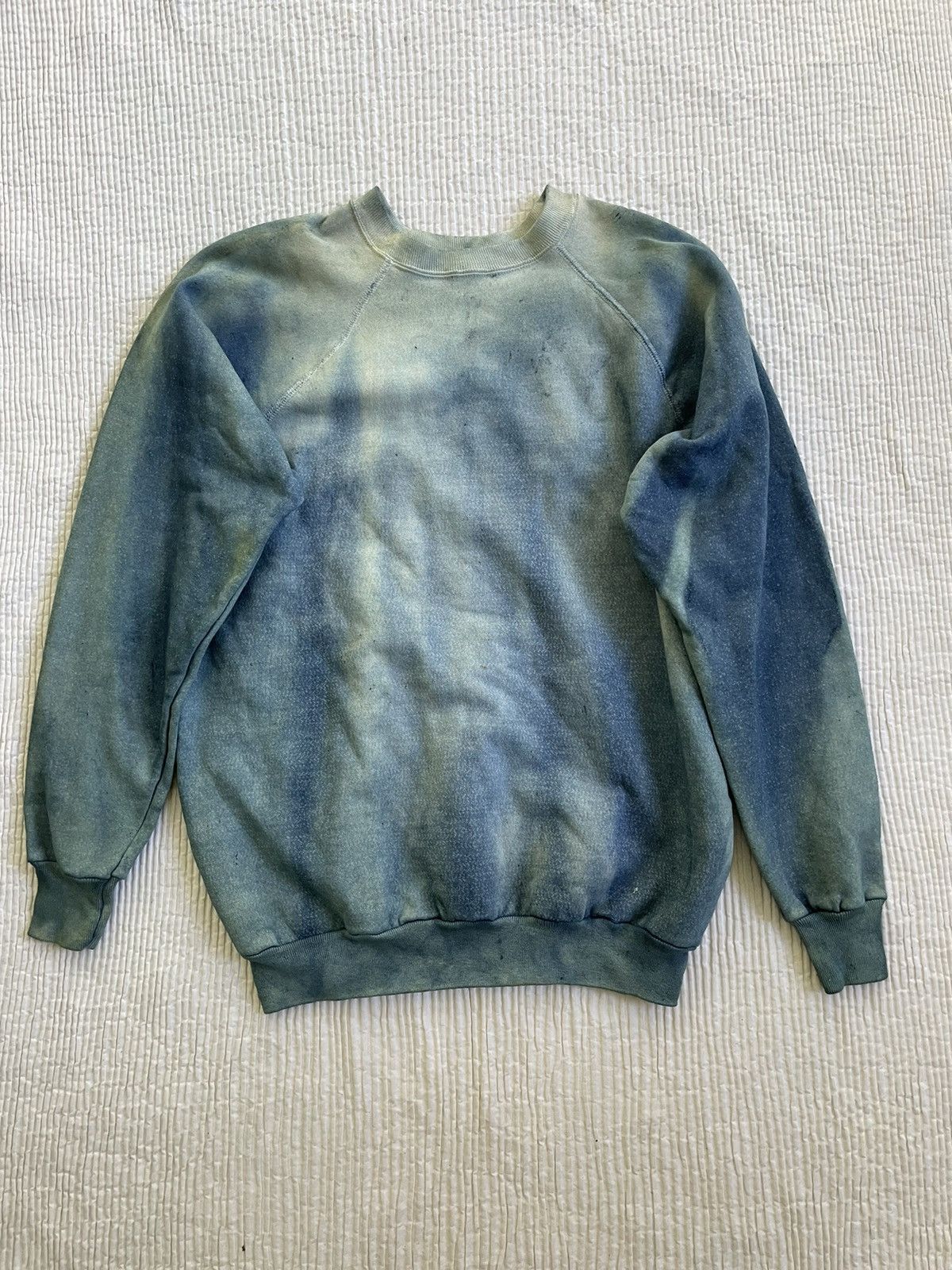 Indigo Indigo Dyed Sun Faded Crewneck Sweatshirt Size US L / EU 52-54 / 3 - 6 Thumbnail