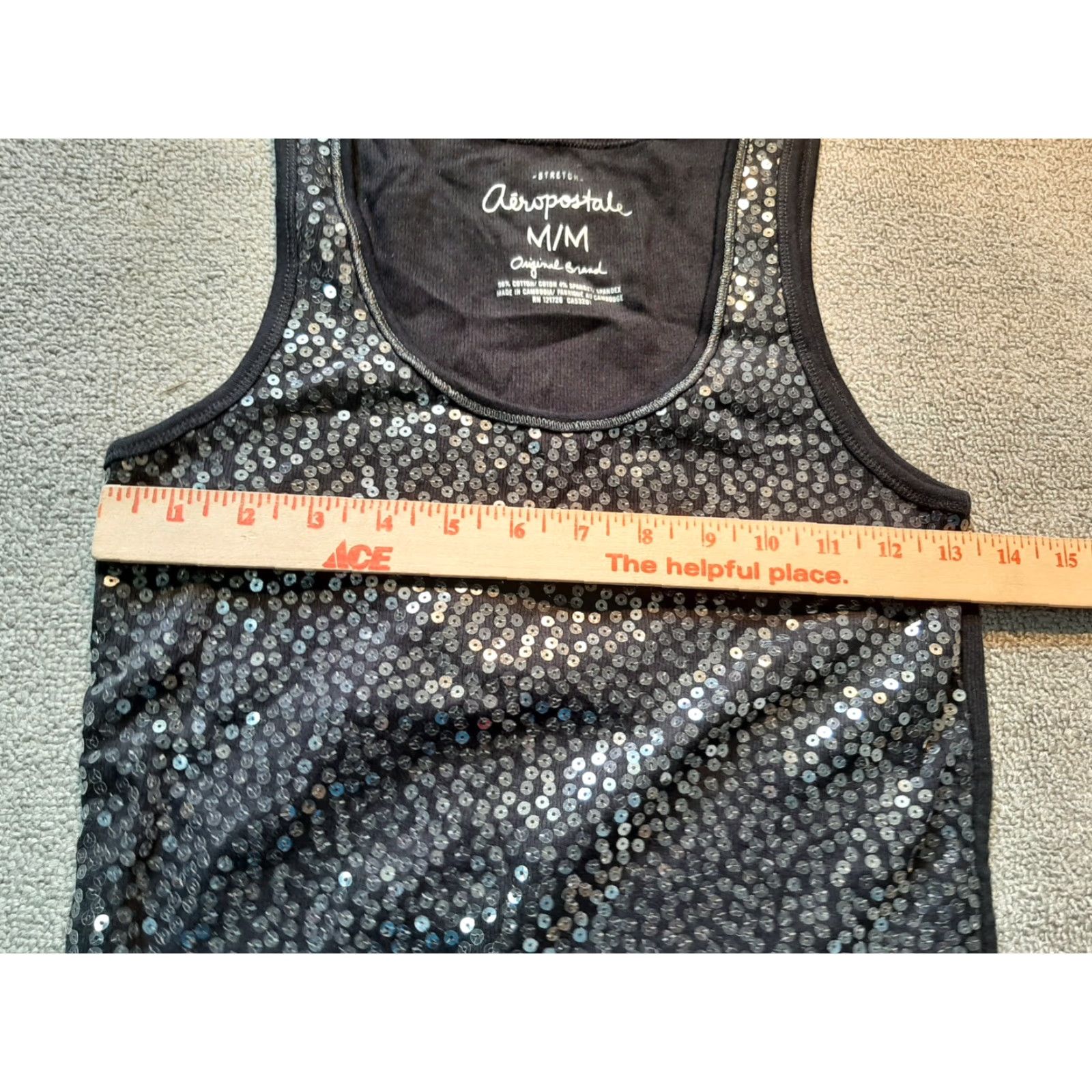 Vintage Aéropostale Tank Top Sequins Black Medium M Women Size M / US 6-8 / IT 42-44 - 5 Thumbnail