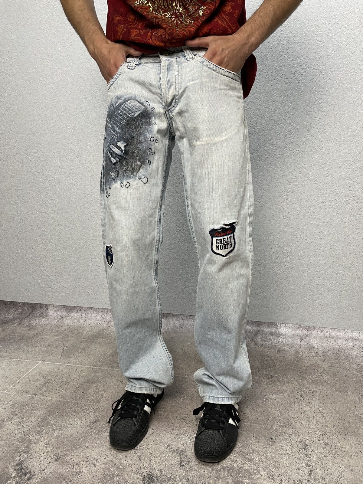 Diesel Vintage Balenciaga Style 00s Audi Racing Jeans Pants Size US 30 / EU 46 - 1 Thumbnail