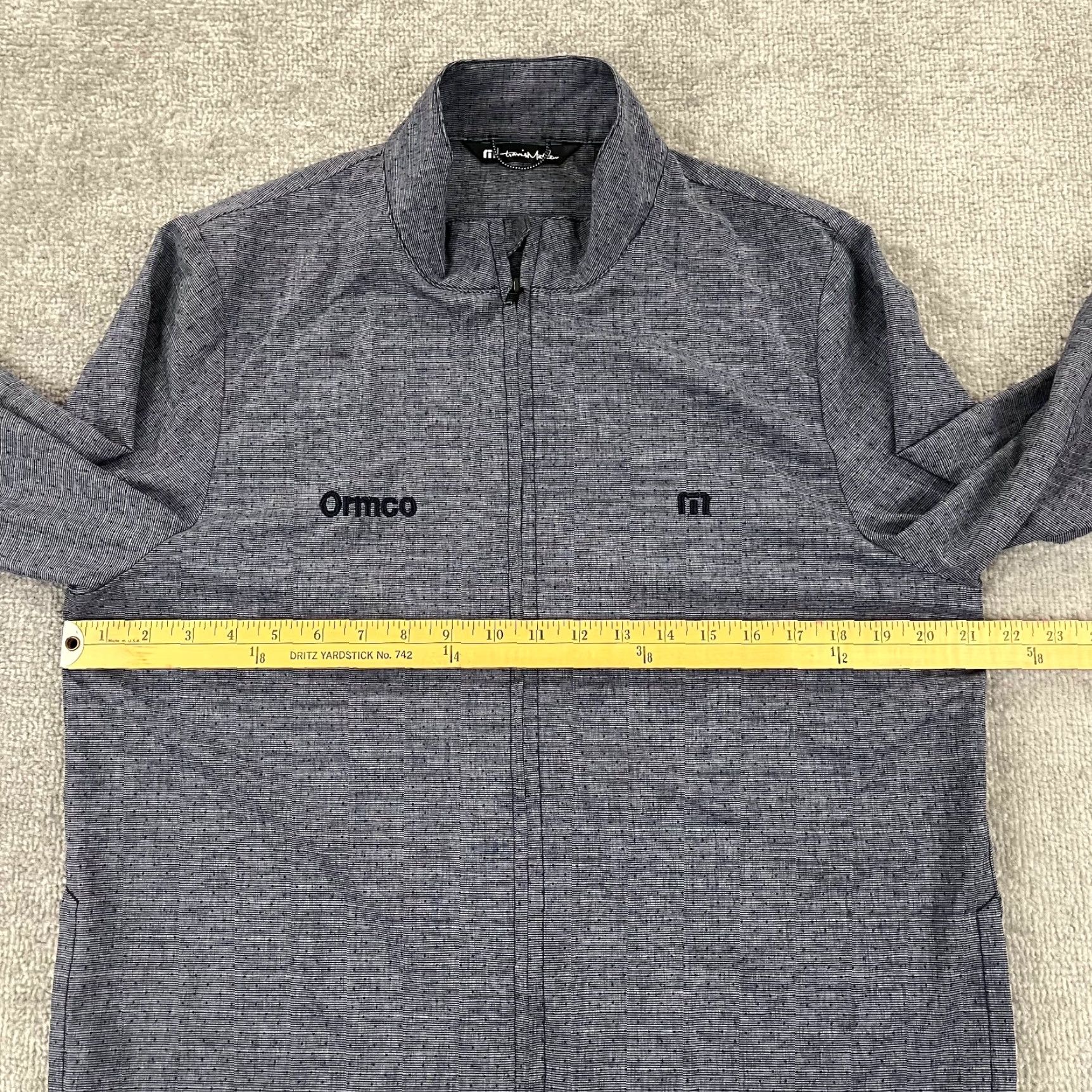 TravisMathew TRAVIS MATHEW Jacket Mens M Gray Blue Polka Dot Golf Full Zip Coat Logo Size US M / EU 48-50 / 2 - 5 Thumbnail