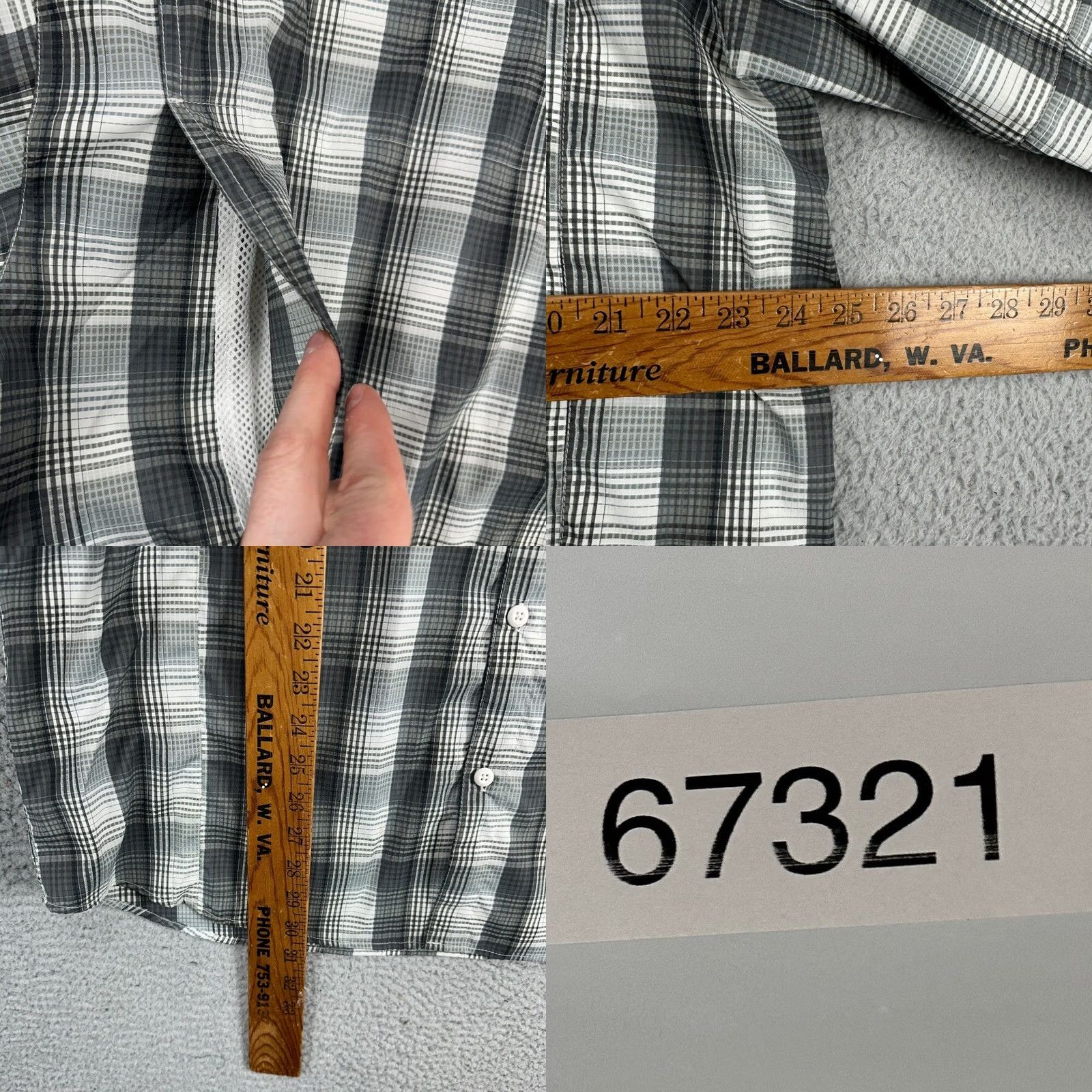 Logo 7 Columbia Button Up Shirt Adult XL Grey White Plaid Vented Flap Pockets Logo Mens Size US XL / EU 56 / 4 - 8 Thumbnail