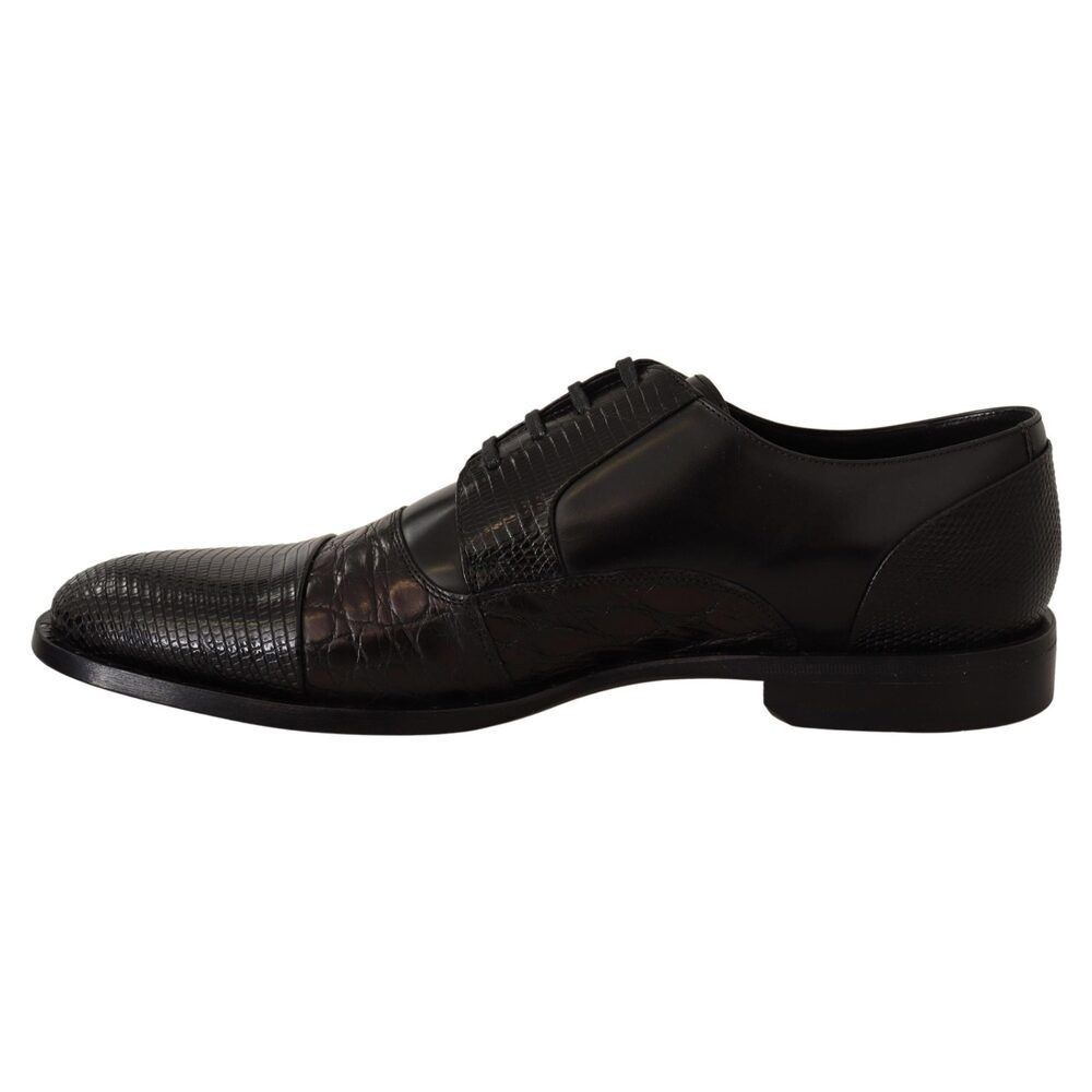 Dolce & Gabbana Dolce & Gabbana Elegant Black Derby Oxford Wingtips Size US 6 / EU 39 - 6 Thumbnail