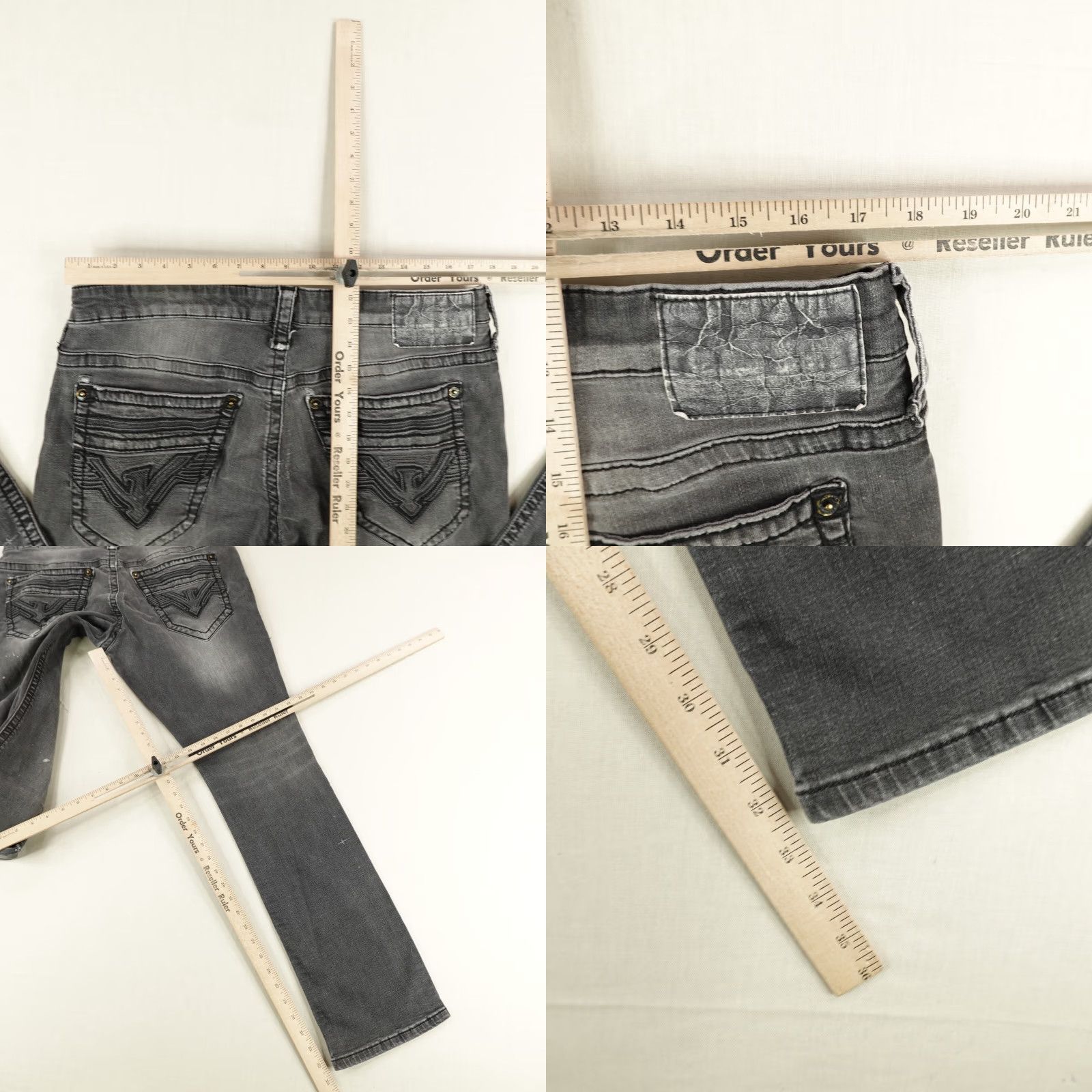 Vintage VINTAGE American Fighter Jeans Mens 36 Straight Denim Distressed Casual Slim Gray Size US 35 - 8 Thumbnail
