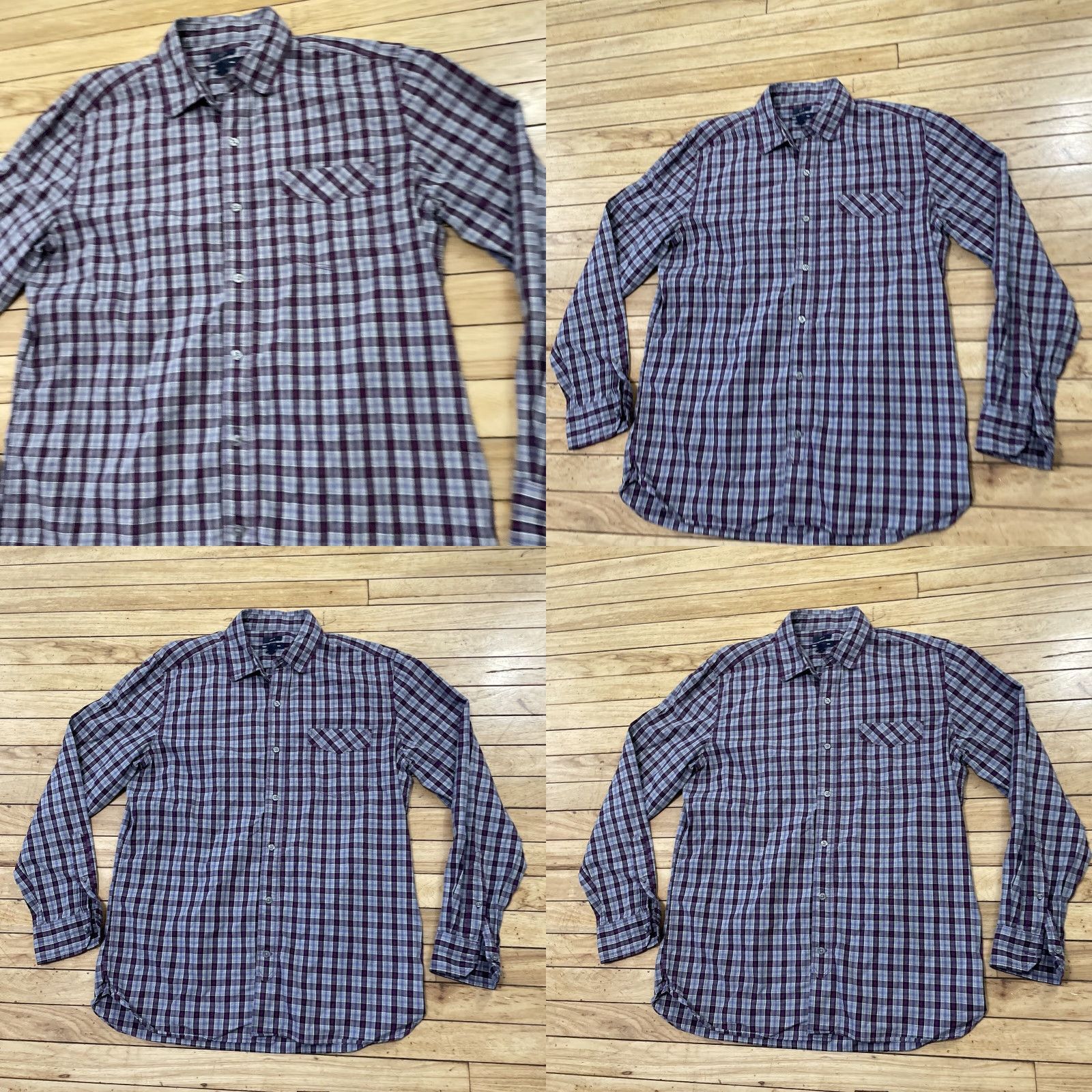 Gap GAP Button Shirt Men L Slim Fit Purple Plaid Long Sleeve Button Up L Size US L / EU 52-54 / 3 - 9 Thumbnail