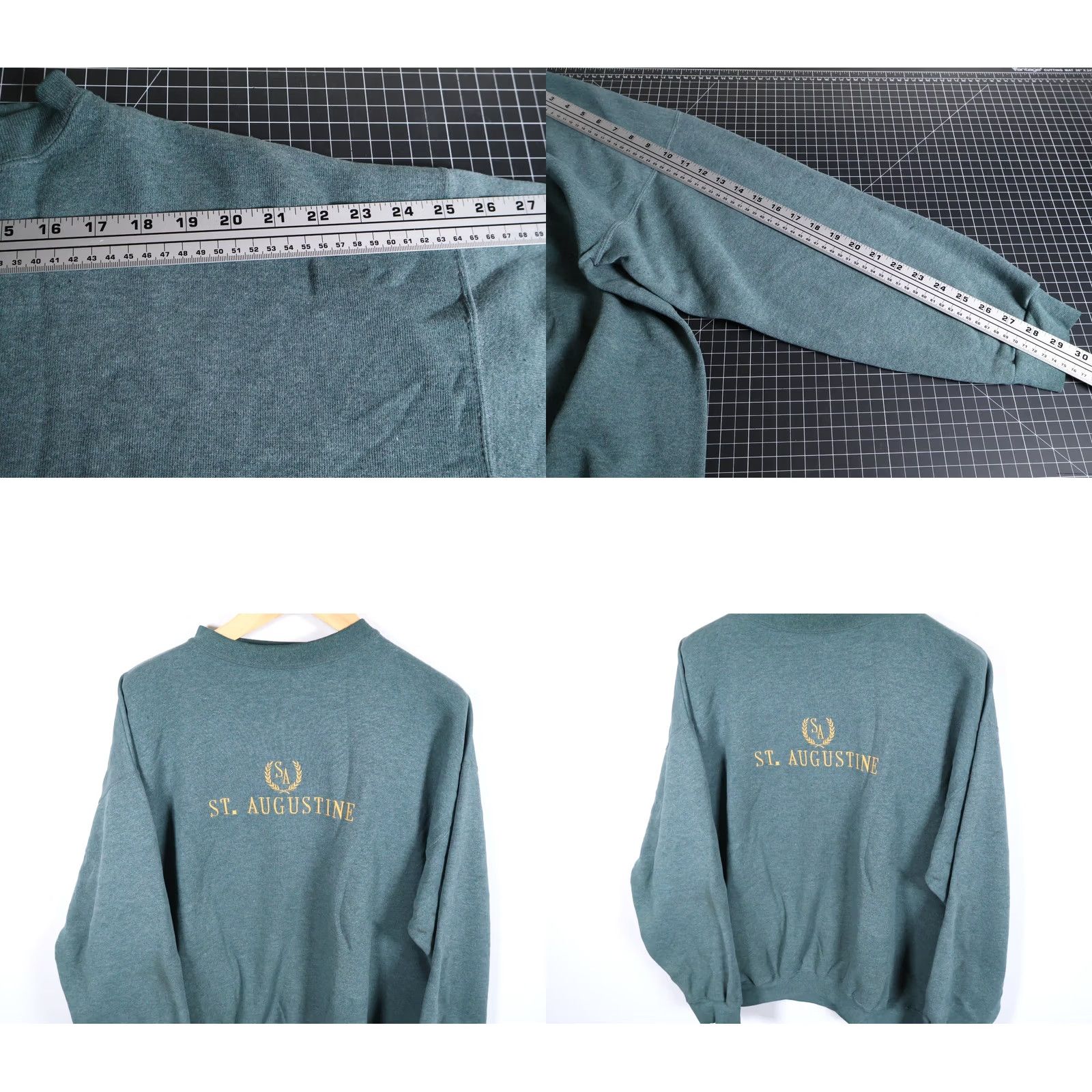 Tultex VINTAGE Tultex Sweatshirt Men XL Green 90s Embroidered Crewneck 50/50 Pullover Produce/Graphic Print/St. Augustine Size US XL / EU 56 / 4 - 8 Thumbnail