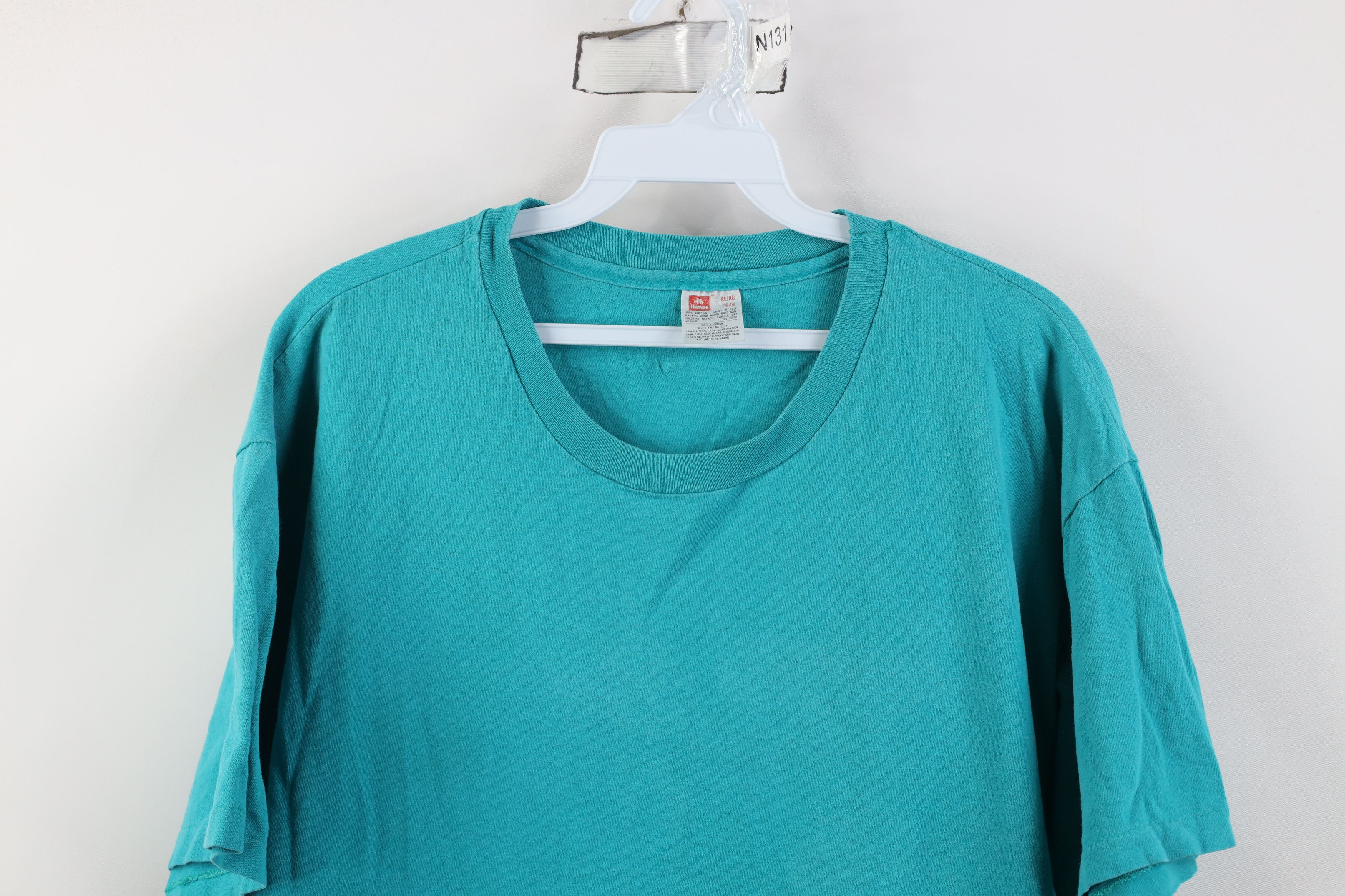 Vintage Vintage 90s Streetwear Short Sleeve T-Shirt Teal Cotton USA Size US XL / EU 56 / 4 - 2 Thumbnail