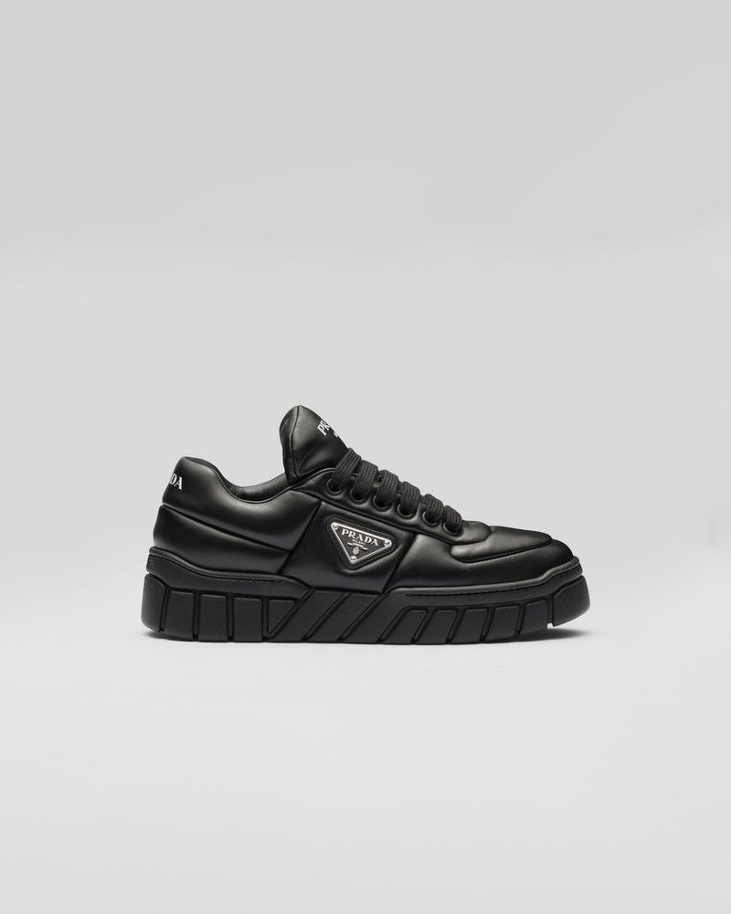 Prada o1B3y1r0526 Padded Nappa Leather Sneakers in Black Size US 5.5 / IT 35.5 - 1 Thumbnail