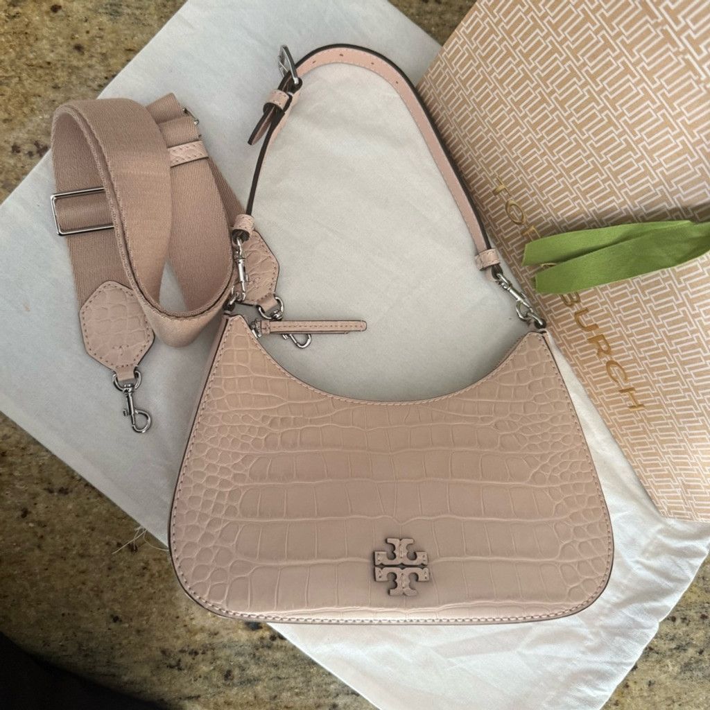 478$! Tory Burch - Thea Embossed Convertible Crossbody Pink, Women's