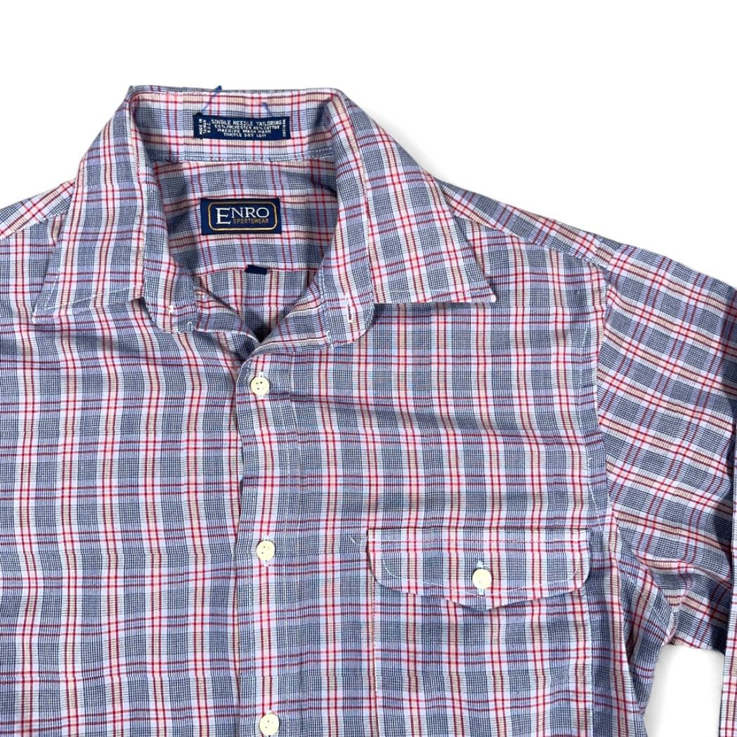 Enro VINTAGE Enro Sportswear Shirt Adult SMALL Purple Plaid Cotton Blend 80s Enro Sportswear Shirt Mens Small Purple Plaid 80s Vintage Size US S / EU 44-46 / 1 - 2 Thumbnail