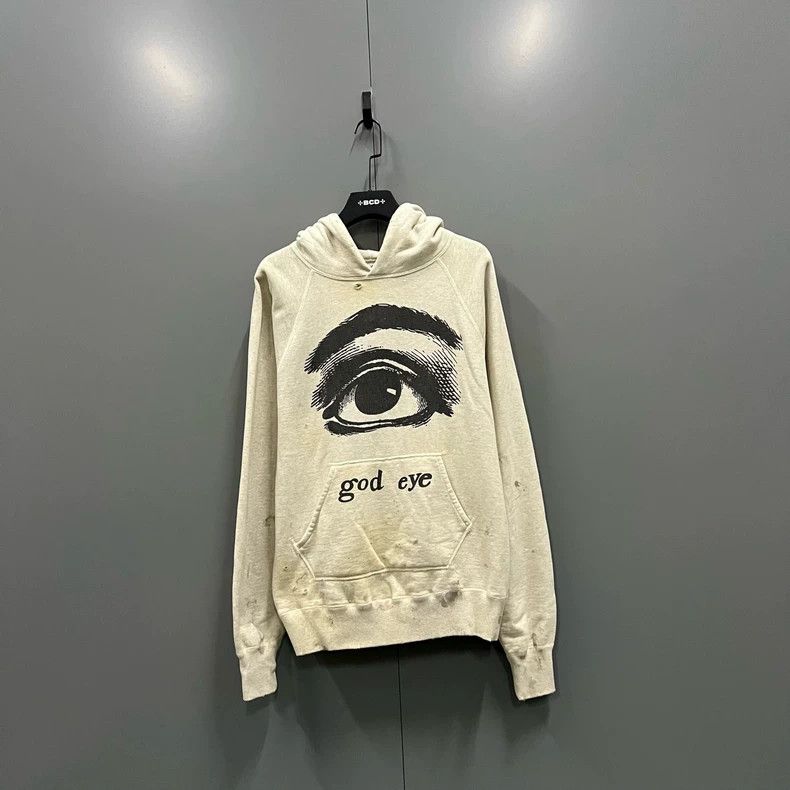 Saint Michael SAINT MICHAEL An old hoodie with a big eye print hoodie 250 Size US L / EU 52-54 / 3 - 1 Thumbnail