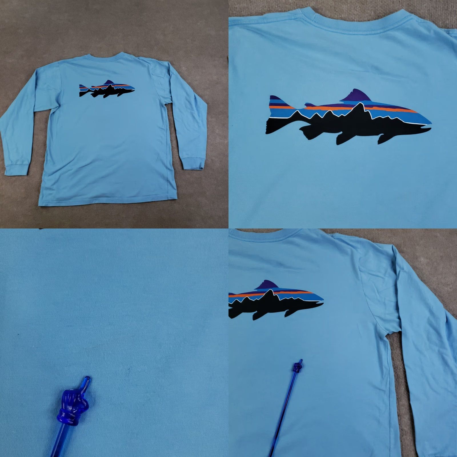 Patagonia Patagonia Shirt Mens Medium Blue Long Sleeve Logo Outdoors Faded Regular Z Size US M / EU 48-50 / 2 - 9 Thumbnail