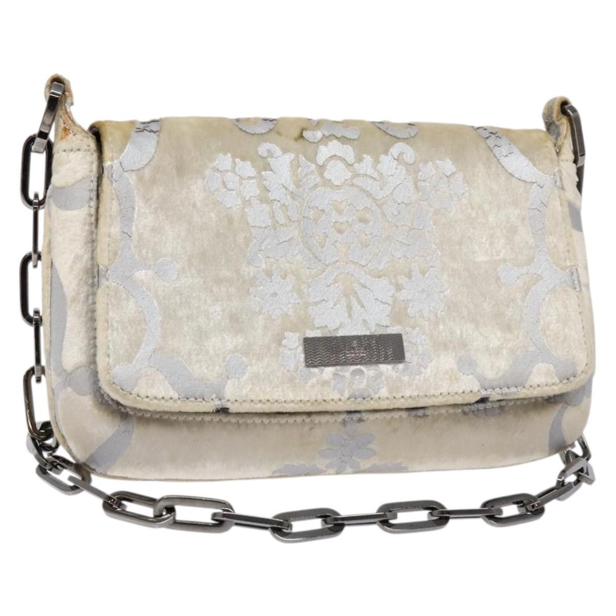 Gucci GUCCI Chain Shoulder Bag Velor White 007 2033 007 2033 Size ONE SIZE - 1 Thumbnail