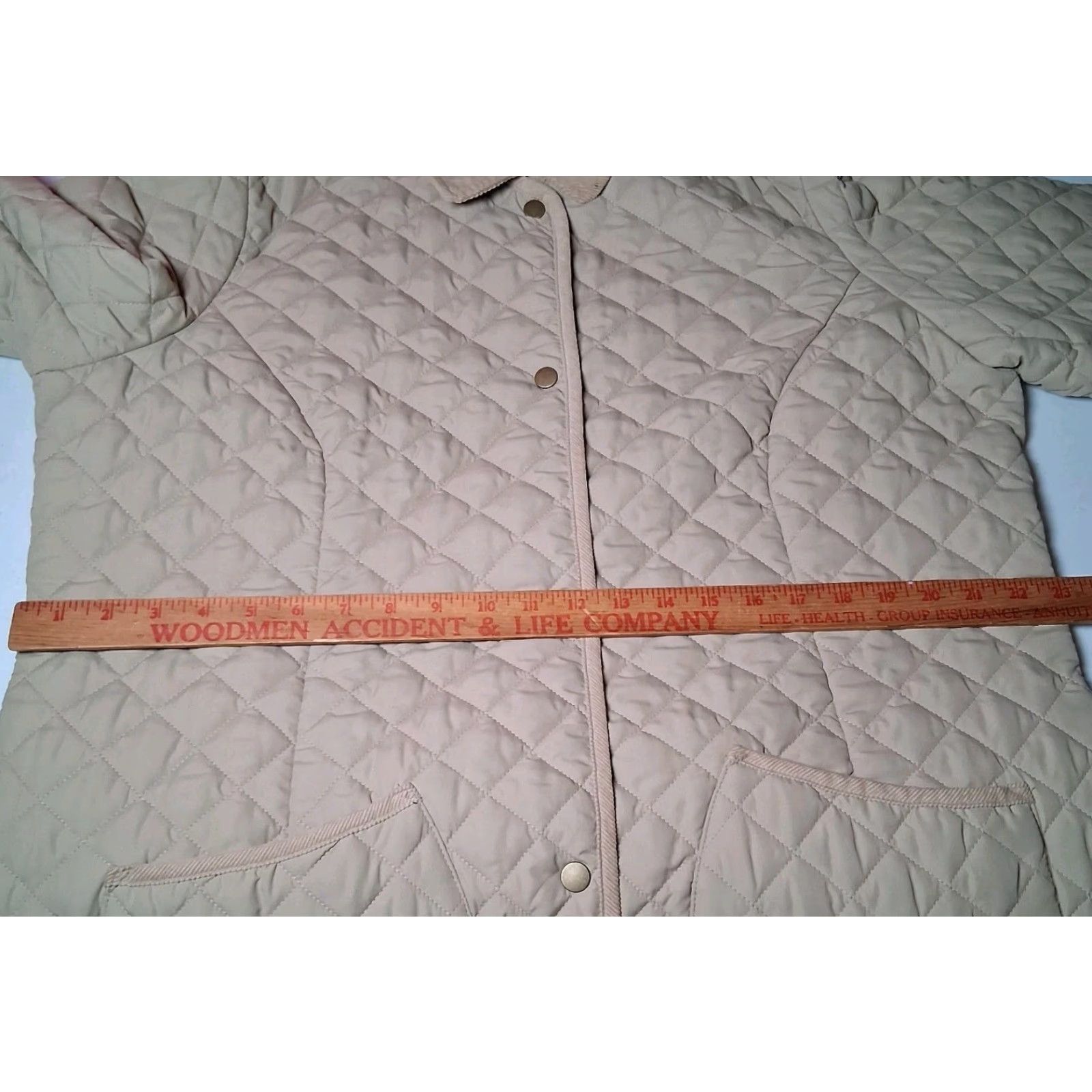 Old Navy Old Navy Quilted Jacket Women XXL Snap Up Tan Corduroy Collar Chore Barn Beige Polyester Softshell Quilted Pockets Casual Workwear Womens Size XXL / US 16-18 / IT 52-54 - 3 Thumbnail