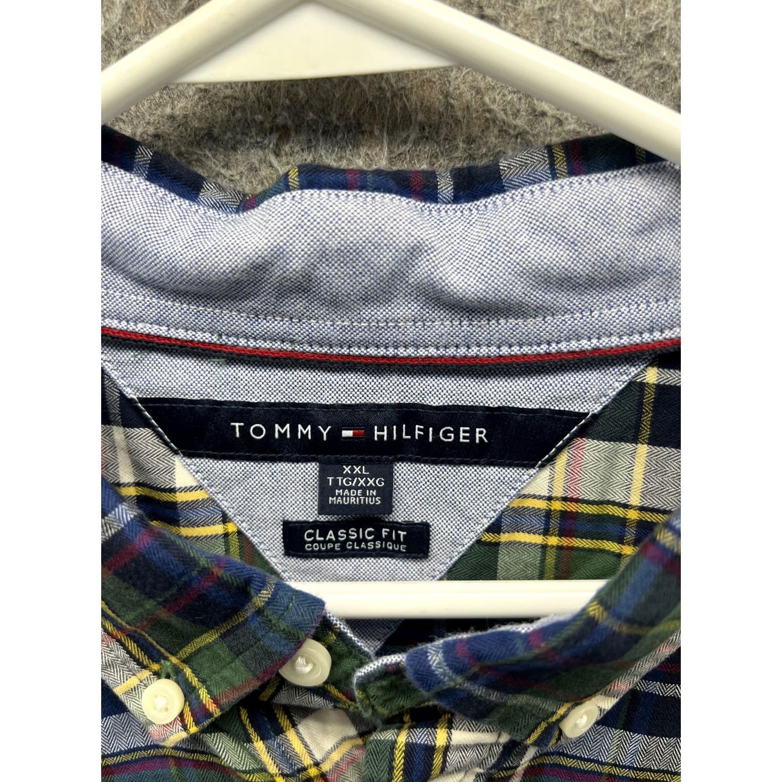 Tommy Hilfiger Tommy Hilfiger Shirt Mens 2XL Blue Plaid Long Sleeve Button Down Classic Fit Size US XXL / EU 58 / 5 - 6 Thumbnail