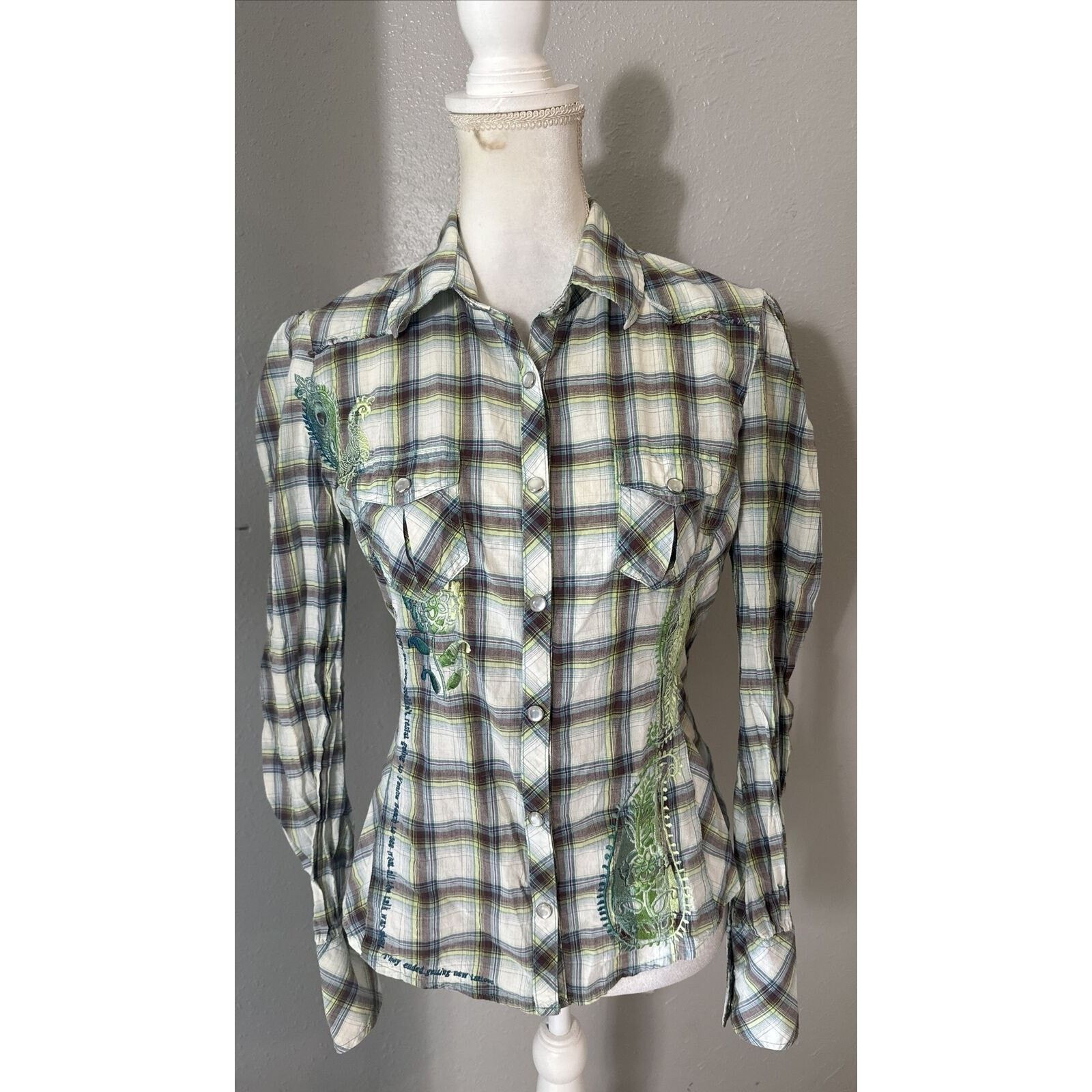 Johnny Was Johny Was 3J Workshop Women’s Plaid Embroidered Shirt Venice Size S / US 4 / IT 40 - 1 Thumbnail