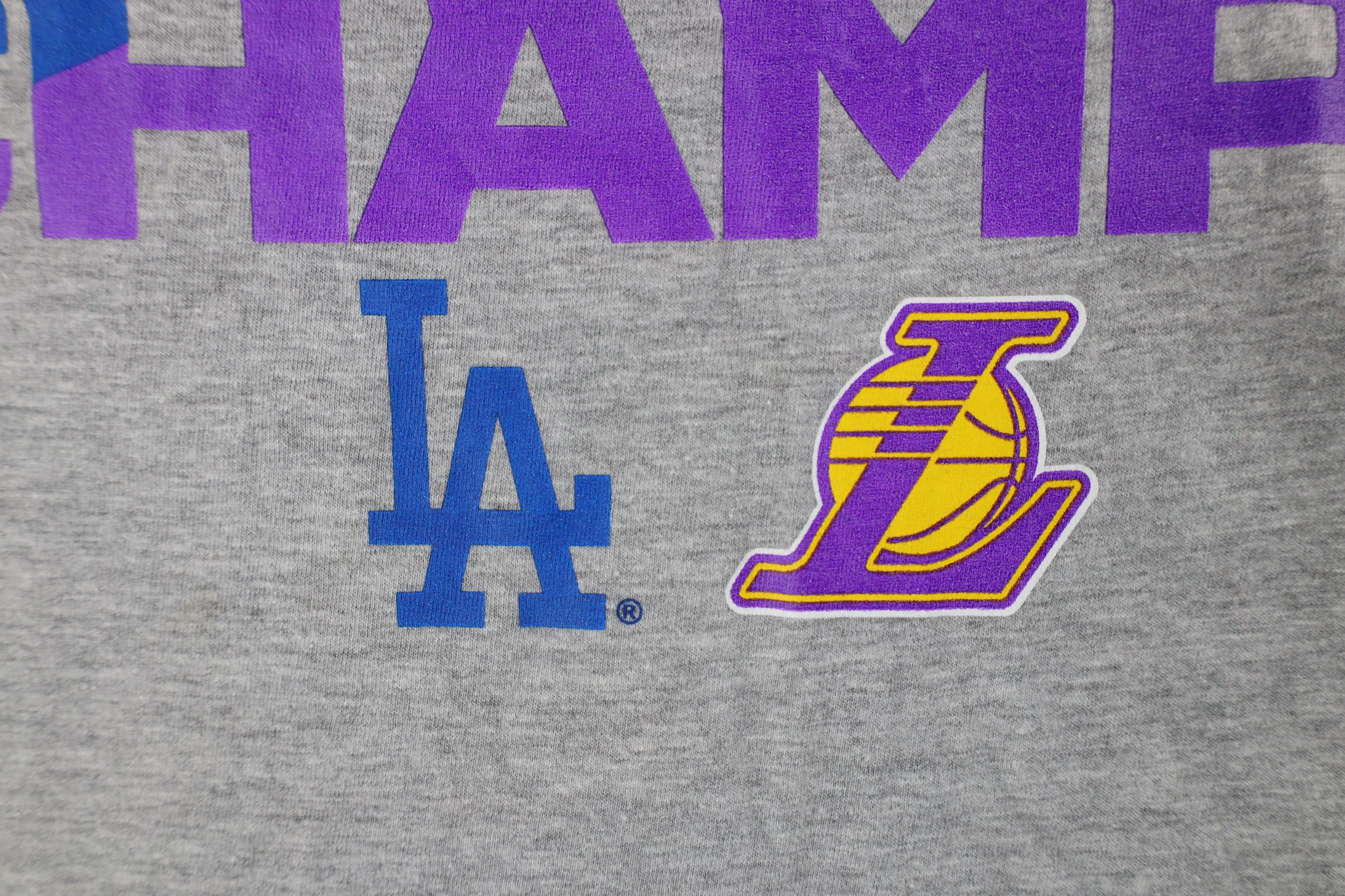 Vintage New Fanatics Champs Los Angeles Dodgers Lakers T-Shirt Gray Size US XXL / EU 58 / 5 - 7 Thumbnail