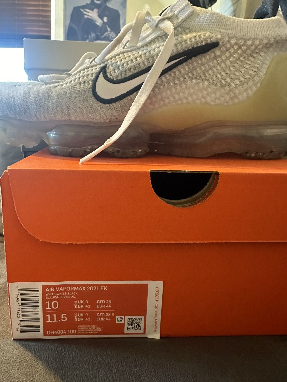 Nike Air Vapormax 2021 FK White Size US 10 / EU 43 - 5 Thumbnail