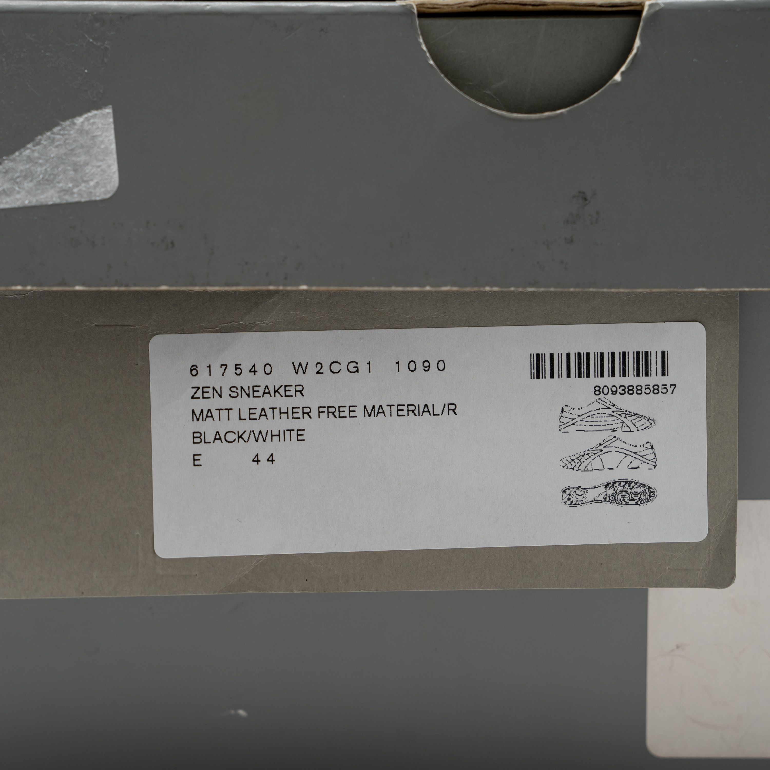 Balenciaga 44 - Balenciaga Zen Sneakers Black White Leather Size US 11 / EU 44 - 13 Thumbnail