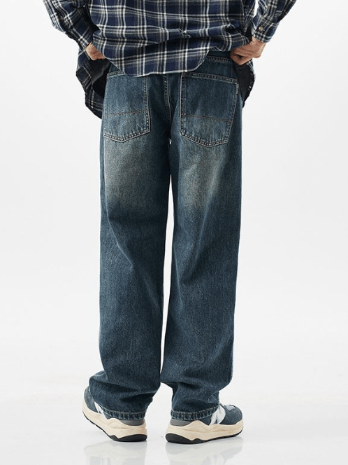 Japanese Brand Japanese washed distressed loose straight jeans y2k Size US 32 / EU 48 - 4 Thumbnail