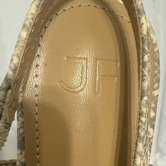 Other JustFab Beige Snake Print Slingback Flats Size US 7.5 / IT 37.5 - 3 Thumbnail