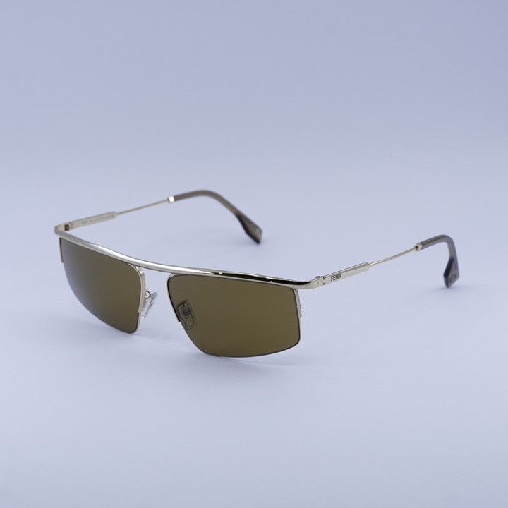 Fendi Fendi FE40141U 32E Sunglasses Gold Rectangle Frame Size ONE SIZE - 1 Thumbnail